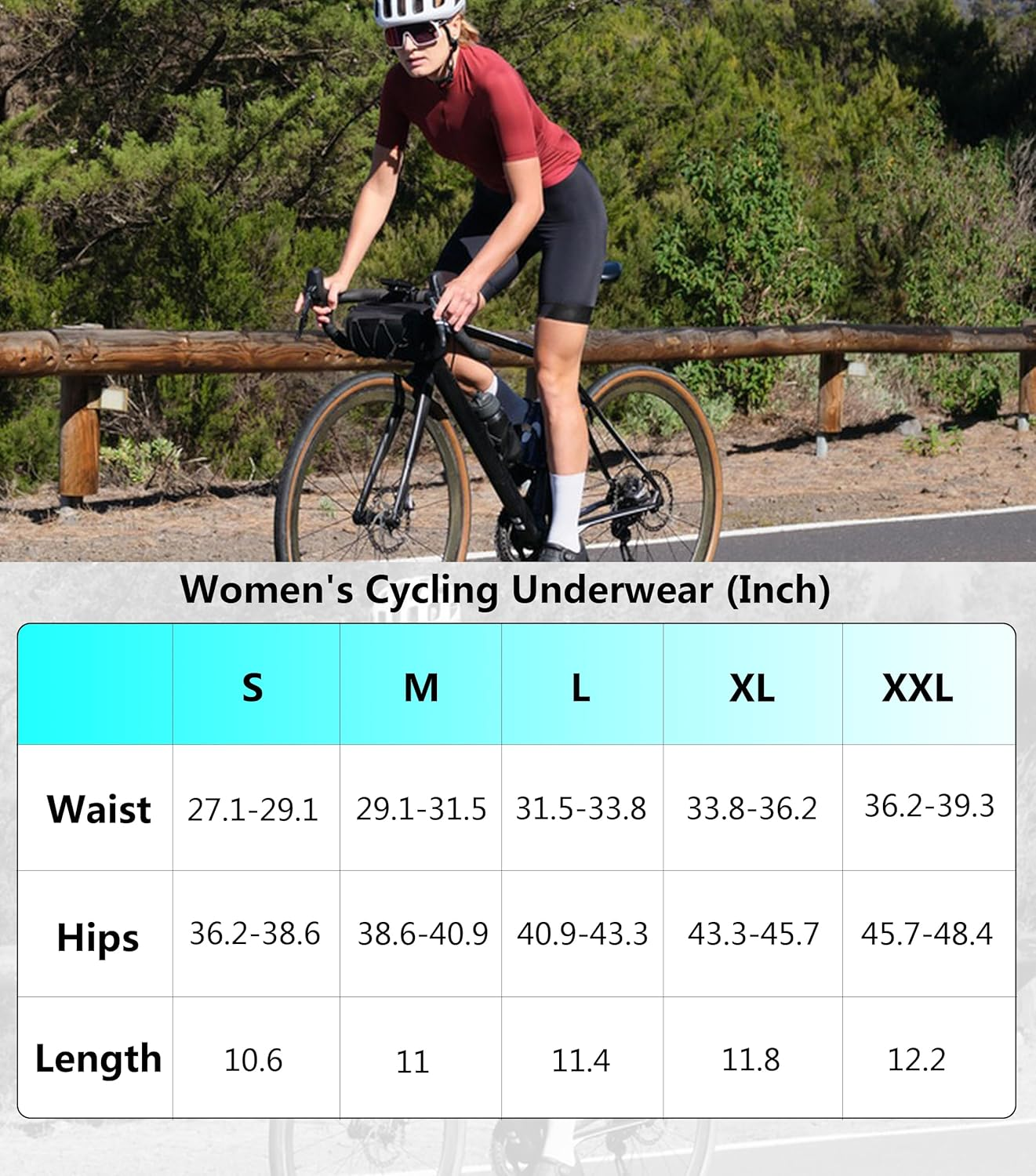 GERZHIUBN Women'S Cycling Underwear 4D Padded Bike Biking Bicycle Briefs Shorts Breathable Quick-Dry image number 4