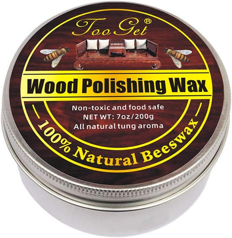Tooget Wood Seasoning Beeswax Furniture Polish & Restoration Care Beeswax, Suit for Woods & Furniture, Bamboo, Wooden Surfaces, Wood Polish Protection - 7OZ