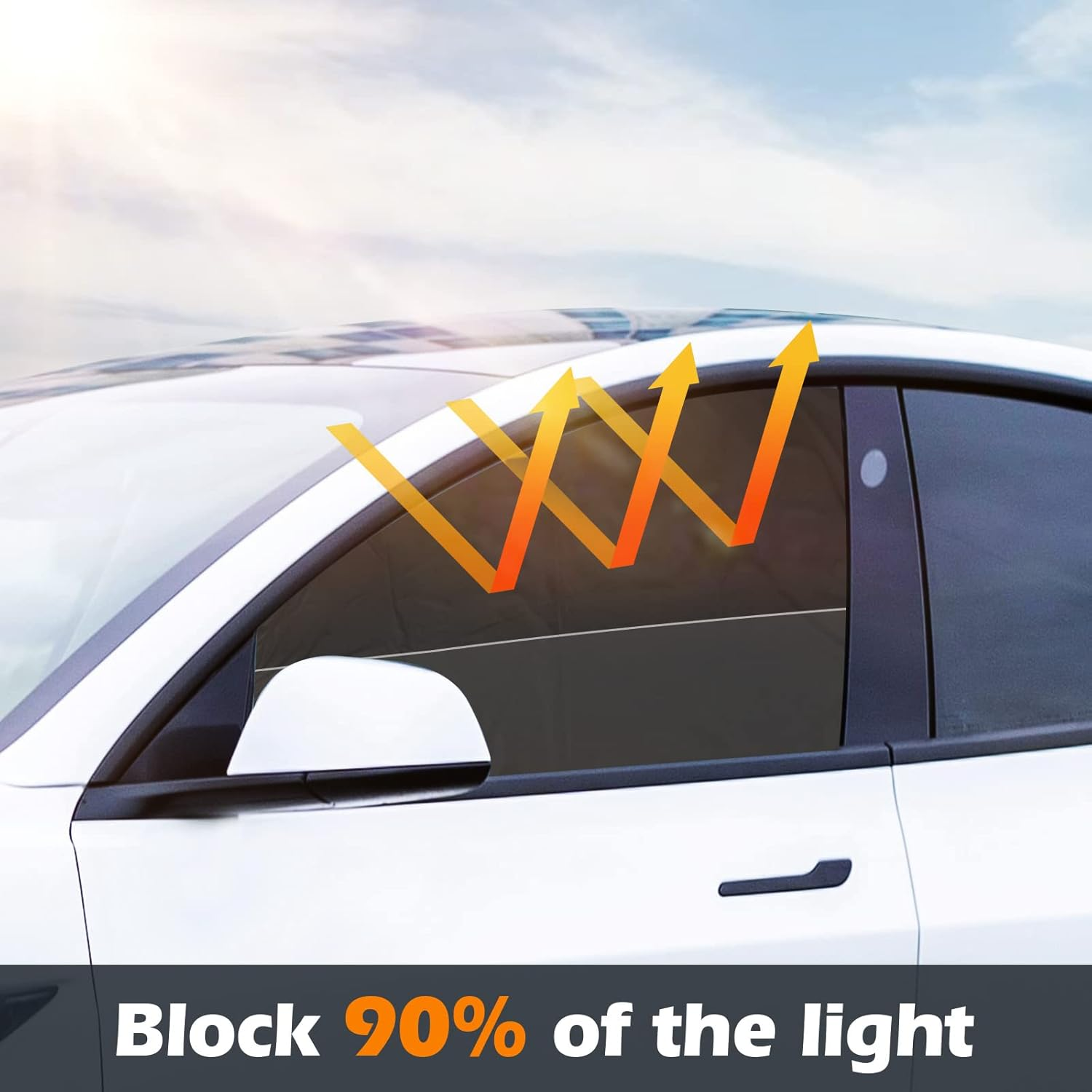 XCBYT Car Window Shades - Car Priavcy Curtains Window Shades for Car Baby 100% Sun Glare and UV Rays Interior Protection for Kids 4 Pcs Magnetic Retractable Foldable Auto Accessories,Black image number 5