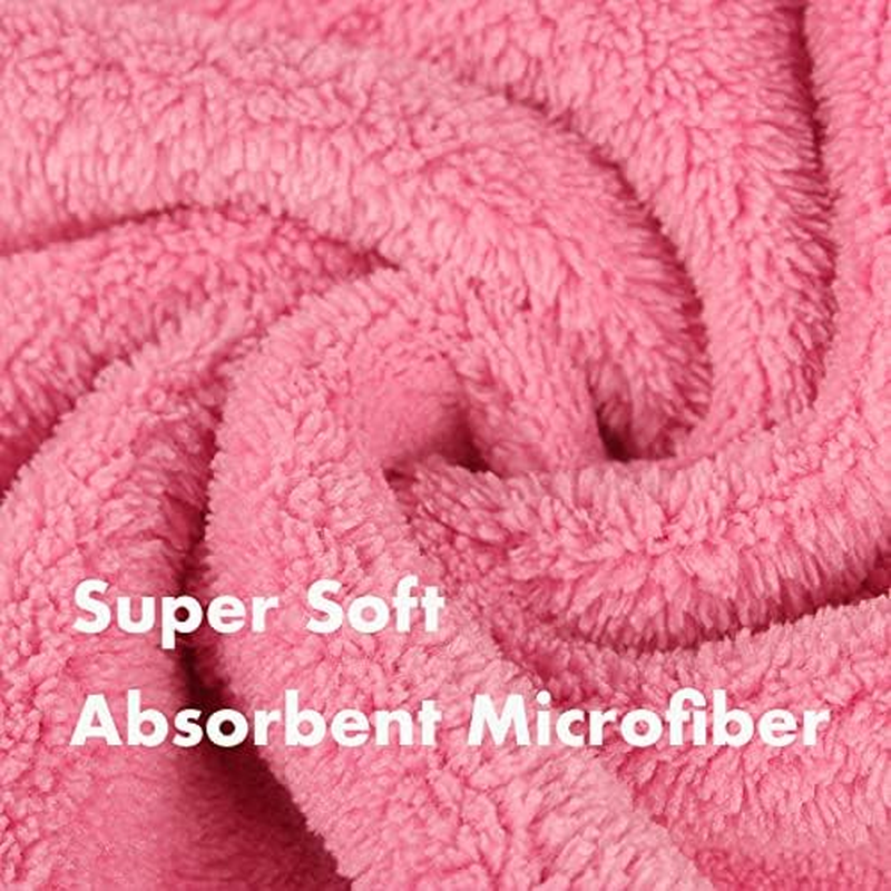 Pawyee Super Soft Fast-Drying Dog Towel Set for Cold Weather, Beach, Pool - Adjustable Microfiber Bath Robe with Drying Gloves for Cats and Dogs (Large, Pink Dino) image number 2