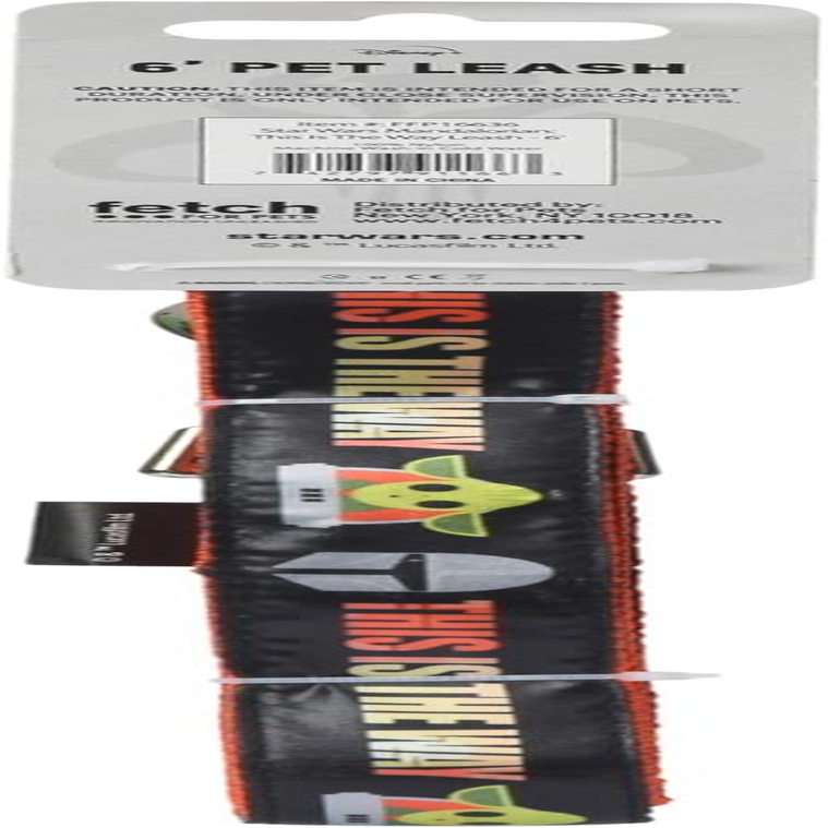 Star Wars for Pets the Mandalorian This Is the Way 6 Foot Dog Leash | Orange 6 Ft Dog Leash Easily Attaches to Any Dog Collar or Harness | Mandalorian Nylon Dog Leash 6 Feet for All Dogs image number 1