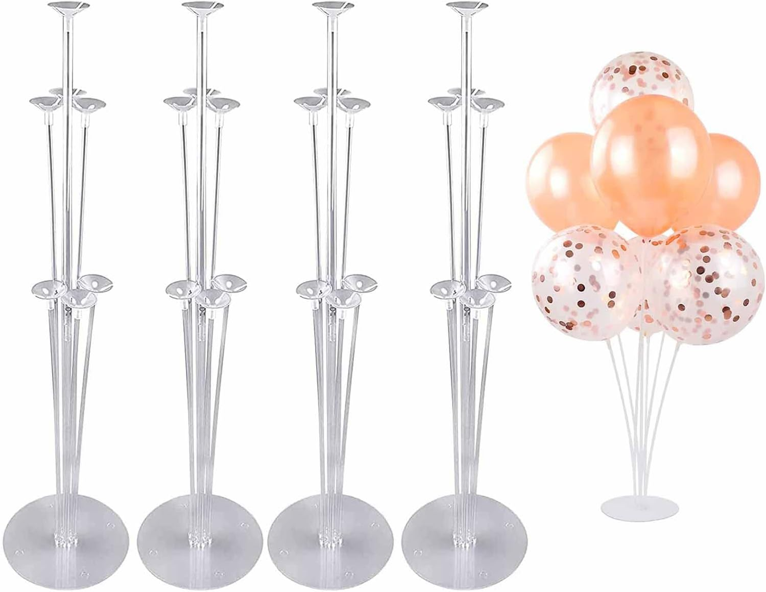 Table Balloon Stand Kit Table Decorations Balloons Tree Stand Base Party Table Desktop for Birthday, Baby Shower, Wedding, Graduation, Party Decorations - 4 Set image number 1