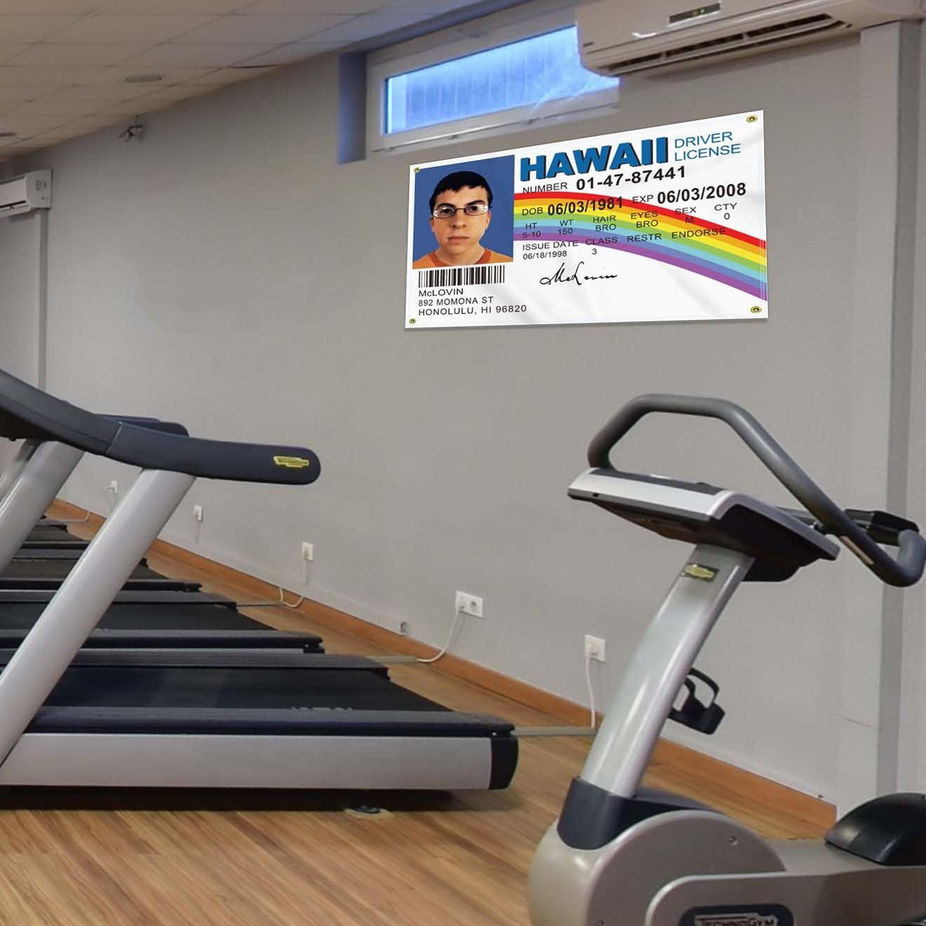 Large 3&times;5 FT Mclovin ID Flag, Big Fake Driver License 100D National Banner,Decor Garden with 4 Brass Gromment image number 3