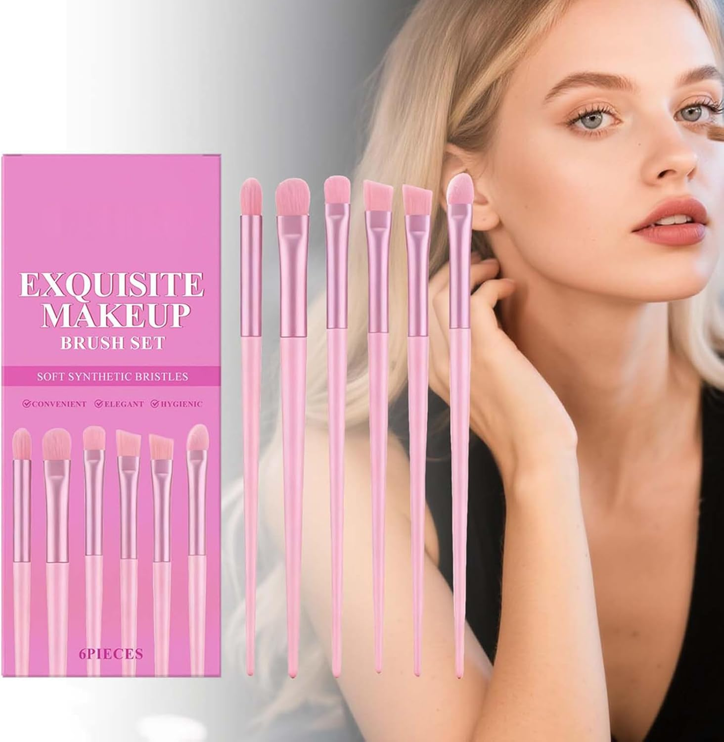 Makeup Brushes Set Professional | Detailing Soft Bristles,Professional Eyeshadow Brush Set | for Powder Cream Blending Women Home Office Party Dating Christmas image number 4