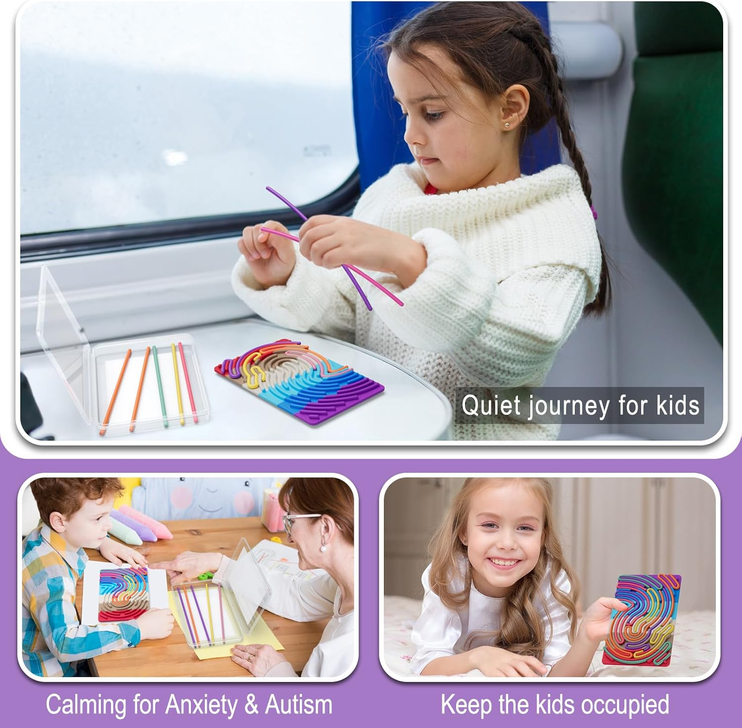 Sensory Fidget Toys for Kids Toddler Boys ,Sensory Activity Board for Stress Anxiety Autistic ADHD, Calm down Travel Airplane Essentials Toy for 3+ Year Old, Stuffers Gifts for Teens Girls image number 1