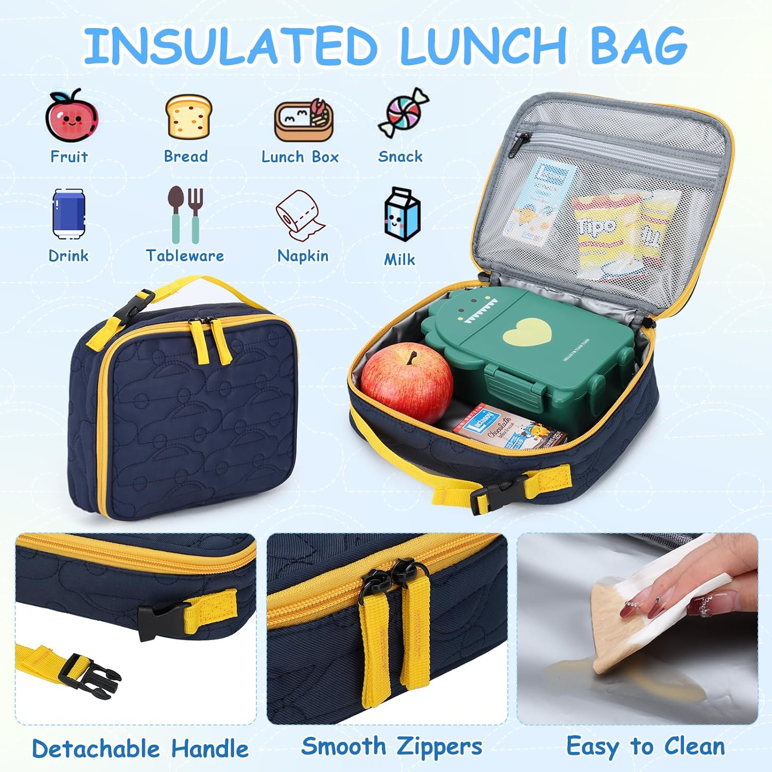 Toddler Backpack for Boys Girls,Chase Chic Puffer Cute Lightweight Preschool Backpack with Lunch Box Set for Daycare Kids - Blue Car image number 5