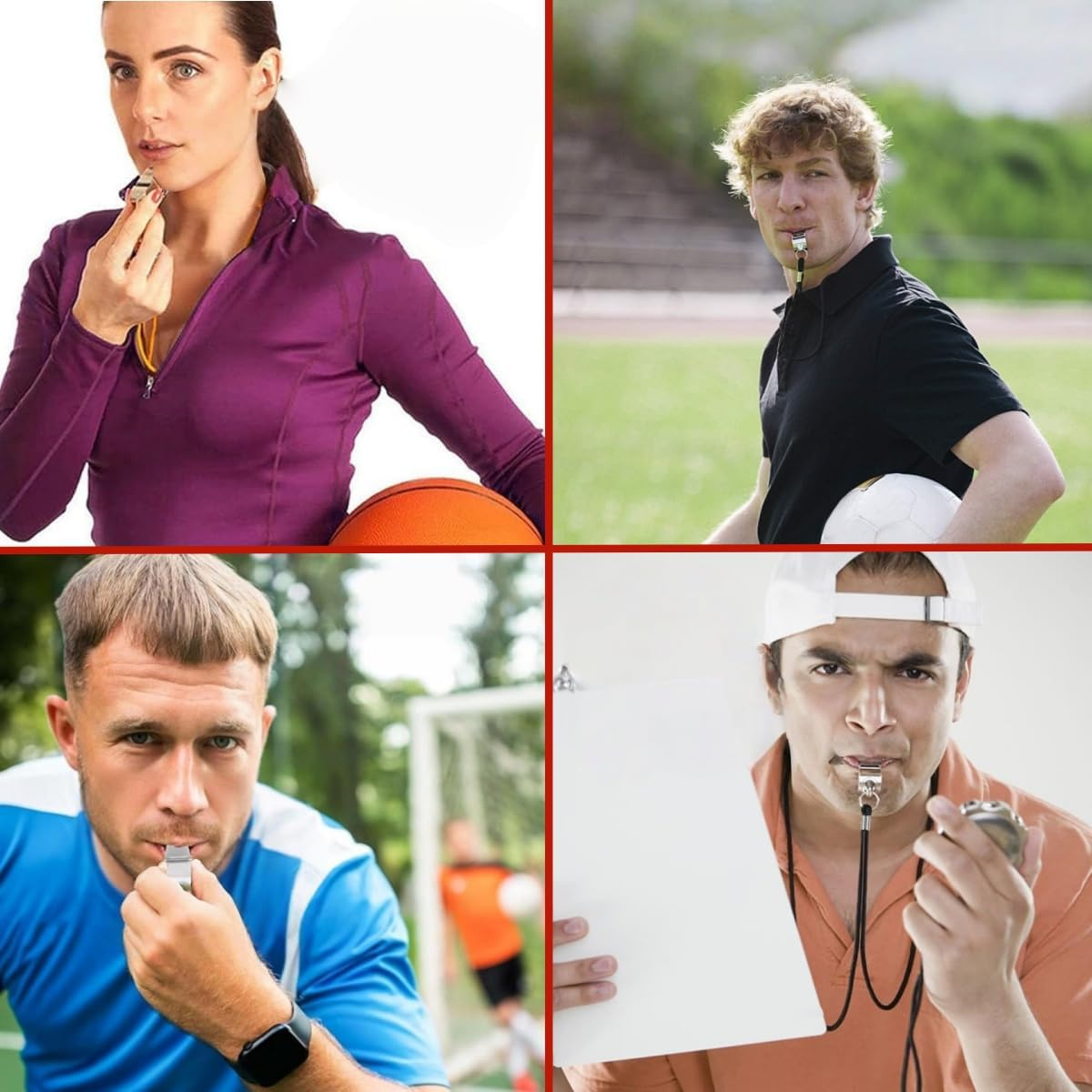 10 Pcs Stainless Steel Sports Whistles,Loud Crisp Sound,Coach Whistles Metal Whistle with Lanyard, Coaches, Teachers, Training, Outdoor Sports image number 4