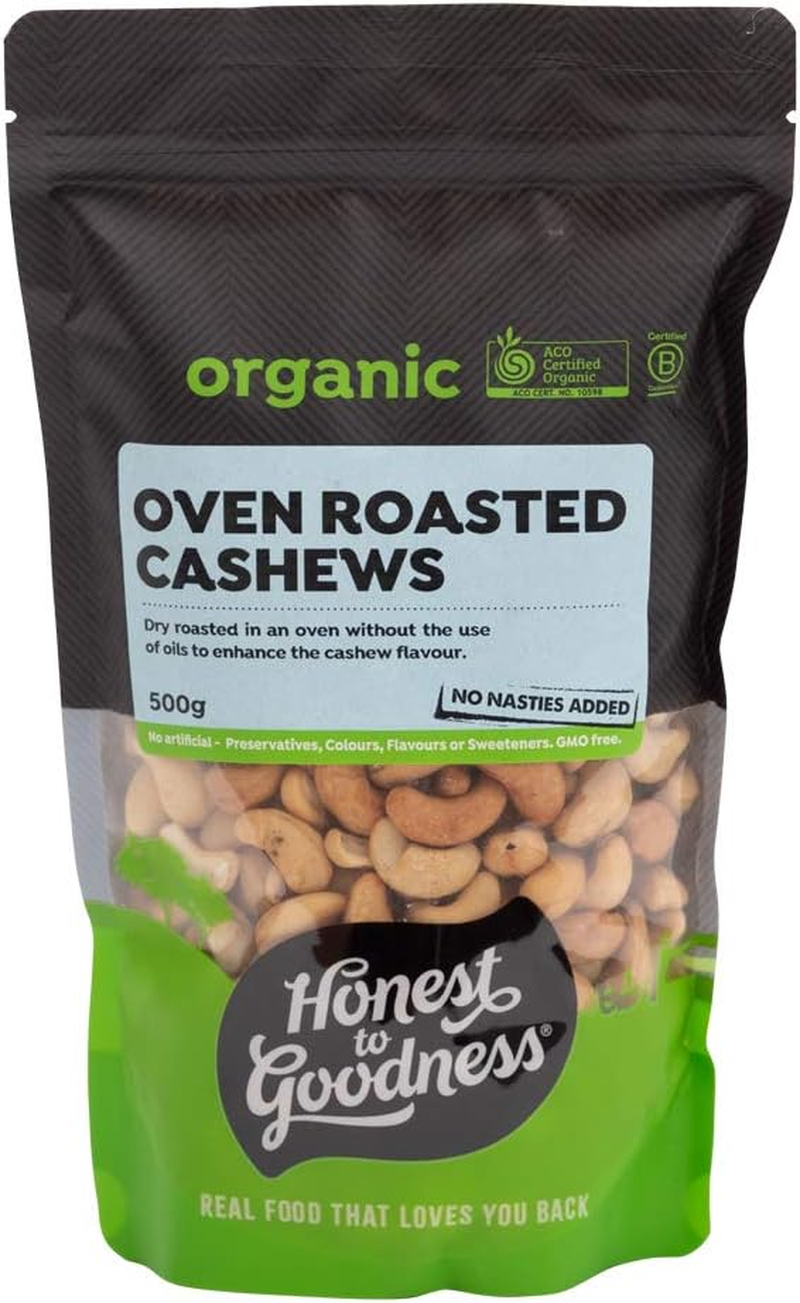 Honest to Goodness Organic Oven Roasted Cashews, 500 Grams - a Premium Snack Roasted to Perfection, Bursting with Flavour and an Irresistible Crunch! image number 5