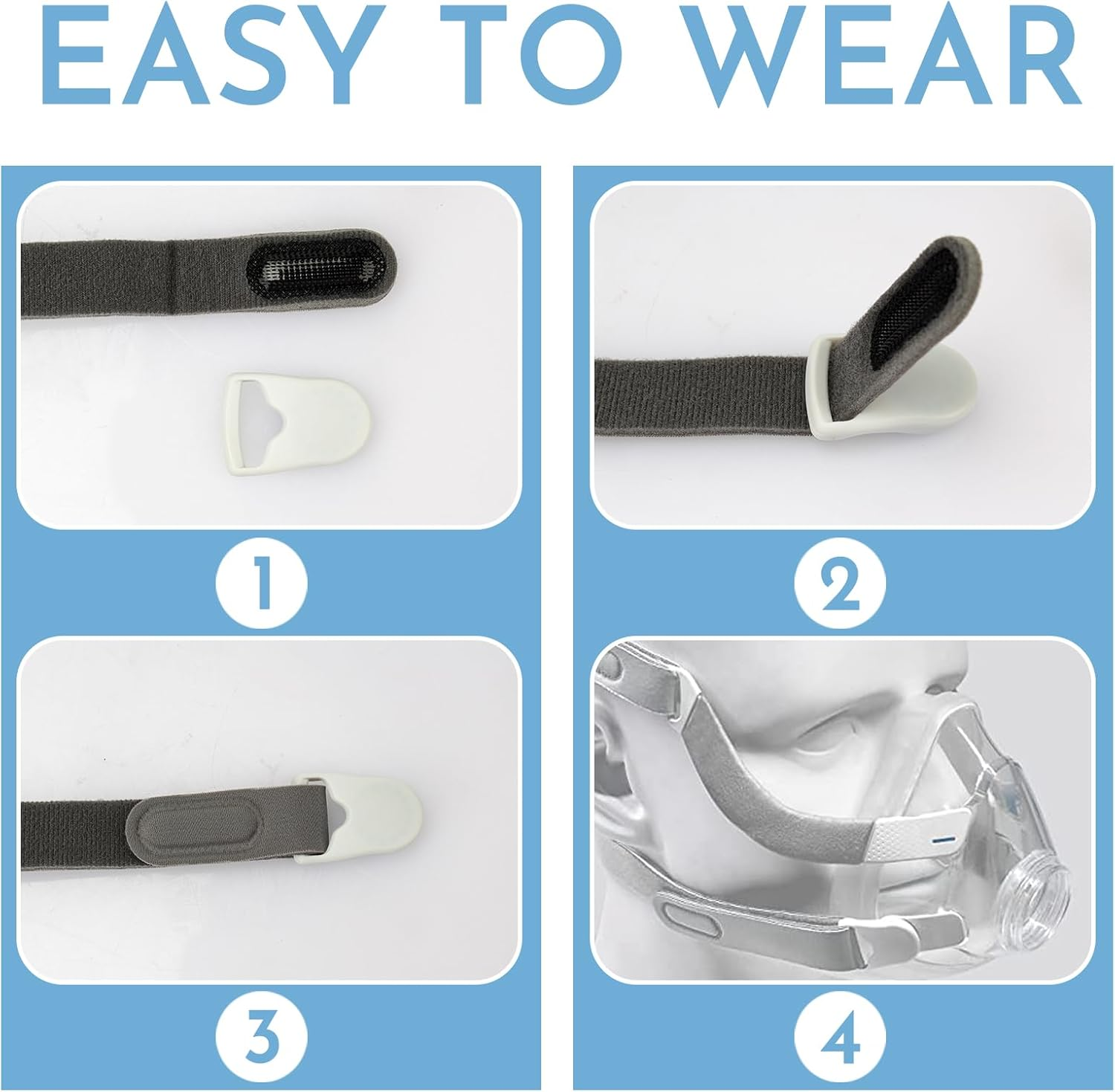 Headgear Clips Compatible with Resmed/Airfit/Airtouch N20, F20, N10, F30 Nasal/Mask Clips, Quick-Release Magnetic Headgear Clips Replacement Full Face Mask Clips Accessories 2 Pairs image number 1