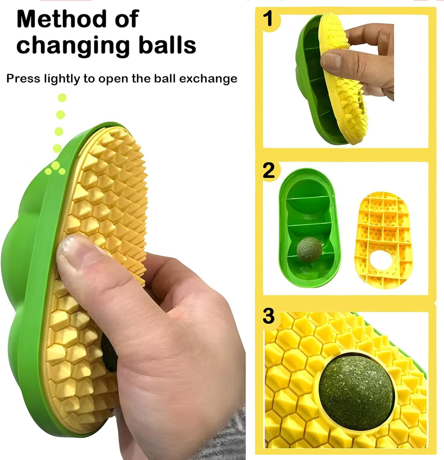 Moguri Catnip Toy Balls for Sticking on the Wall, Cat Toy Ball, Catnip Wall Balls for Licking Cats, Cat Face Scratcher, Cat Self Care Device image number 1