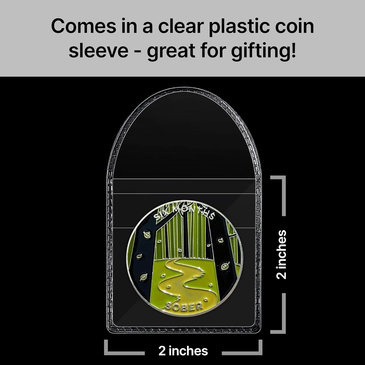 The Achieve Mint 6 Months Sober Token | Six Months Sobriety Chip | Non-Aa, Non-Religious Medallions for Men and Women Celebrating Sobriety image number 2