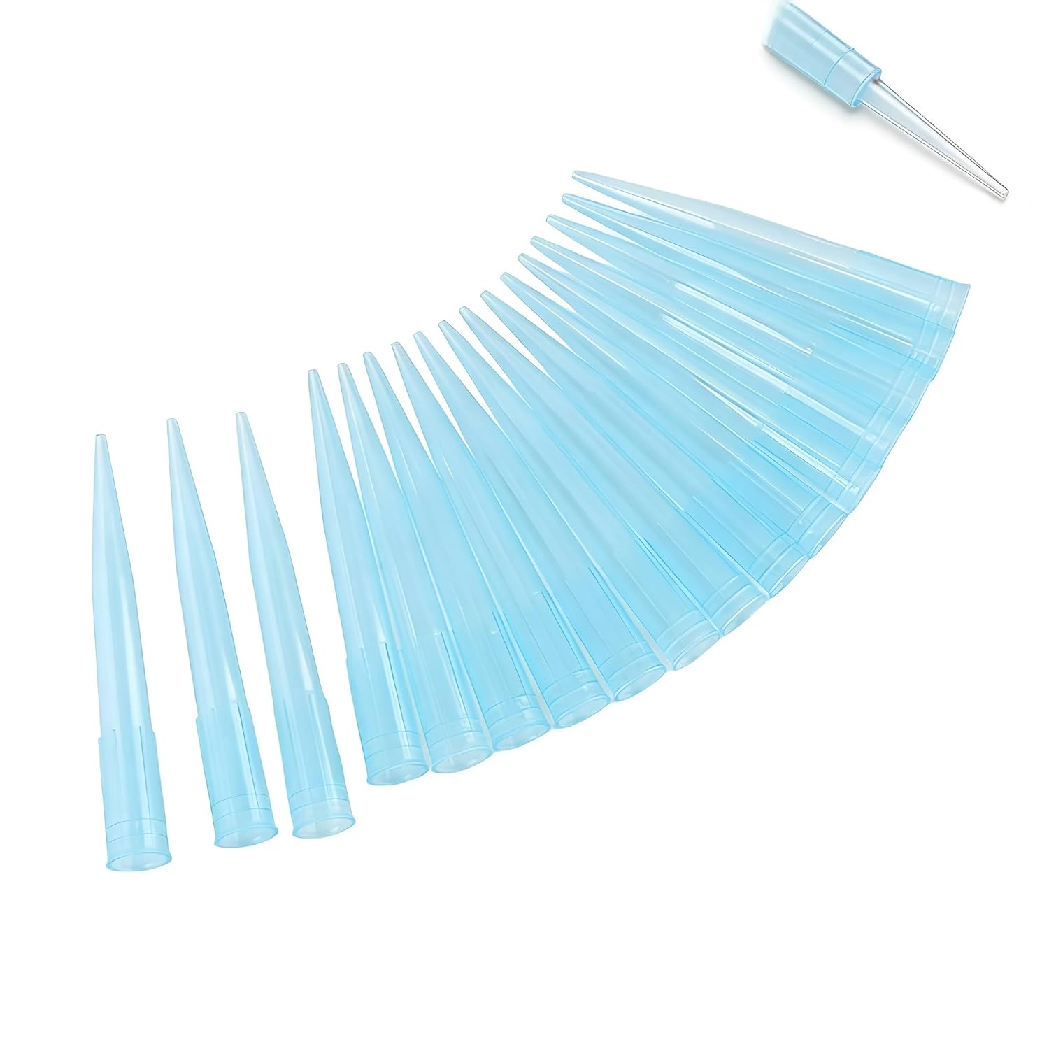 Changor Fine Tip Pipette Tips, Glossy Plastic Pipette Tips Prevent Rests Transparent Minimize Fluid Retention for Liquid image number 2