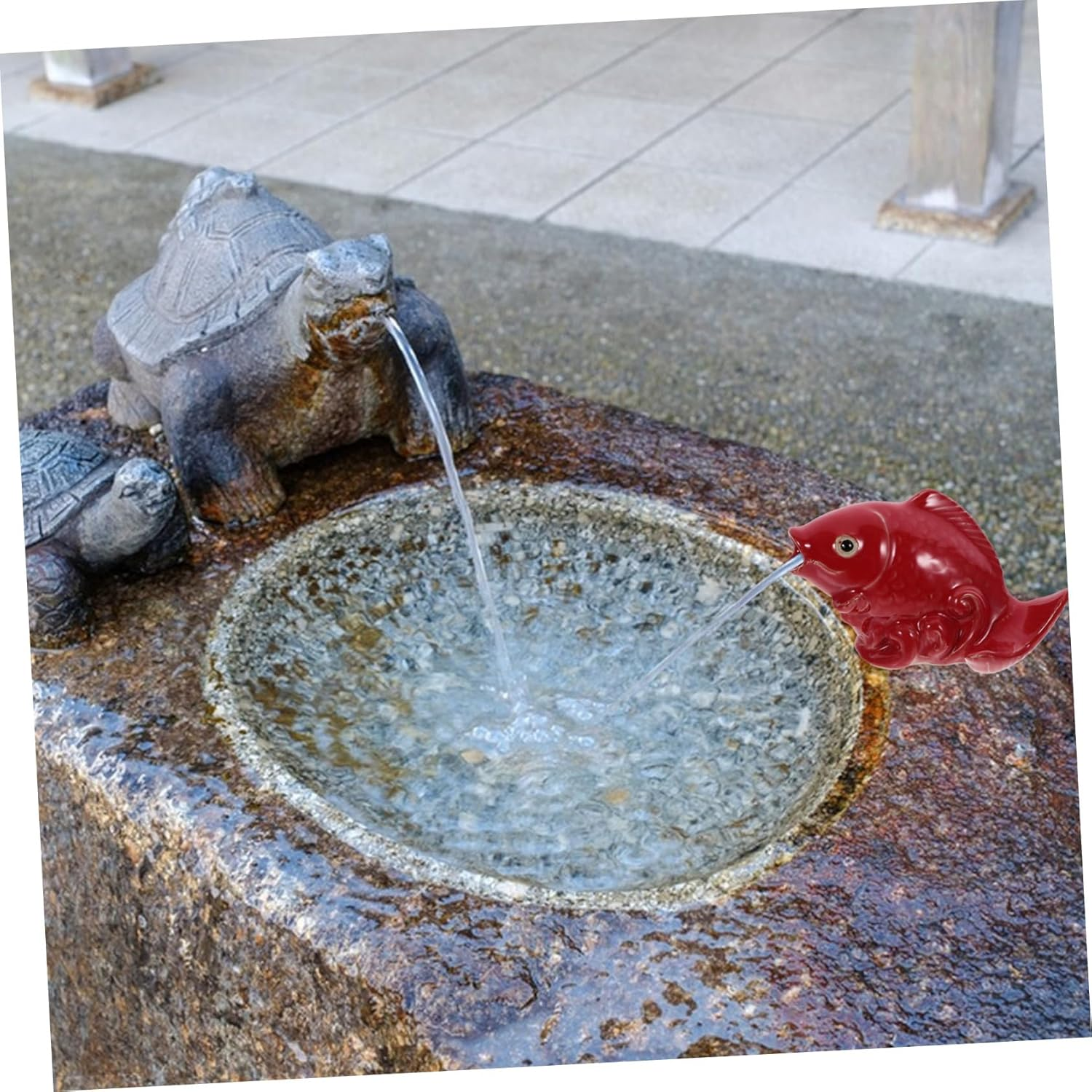 Ceramic Carp Figure Outdoor Water Fountain Spray Ornament Garden Accessory Garden Decor for Landscaping and Home Decoration image number 5