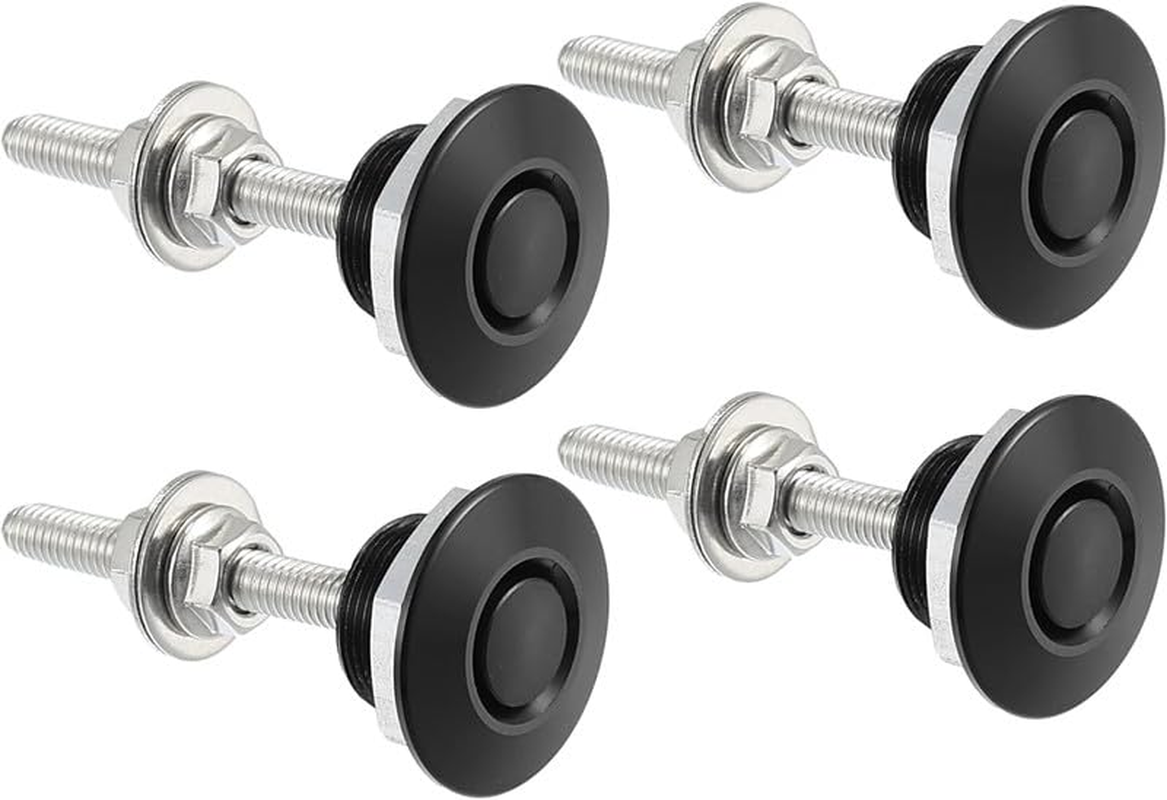 Quick Release Lock Latch Bumper License Plate Lock Clip Push Button Bonnet, 4Pcs Vehicle Hood Pins Quick Release Lock Latch Bumper Button Bonnet, Aluminum Alloy Quick Latch Lock for Auto Bumper image number 1