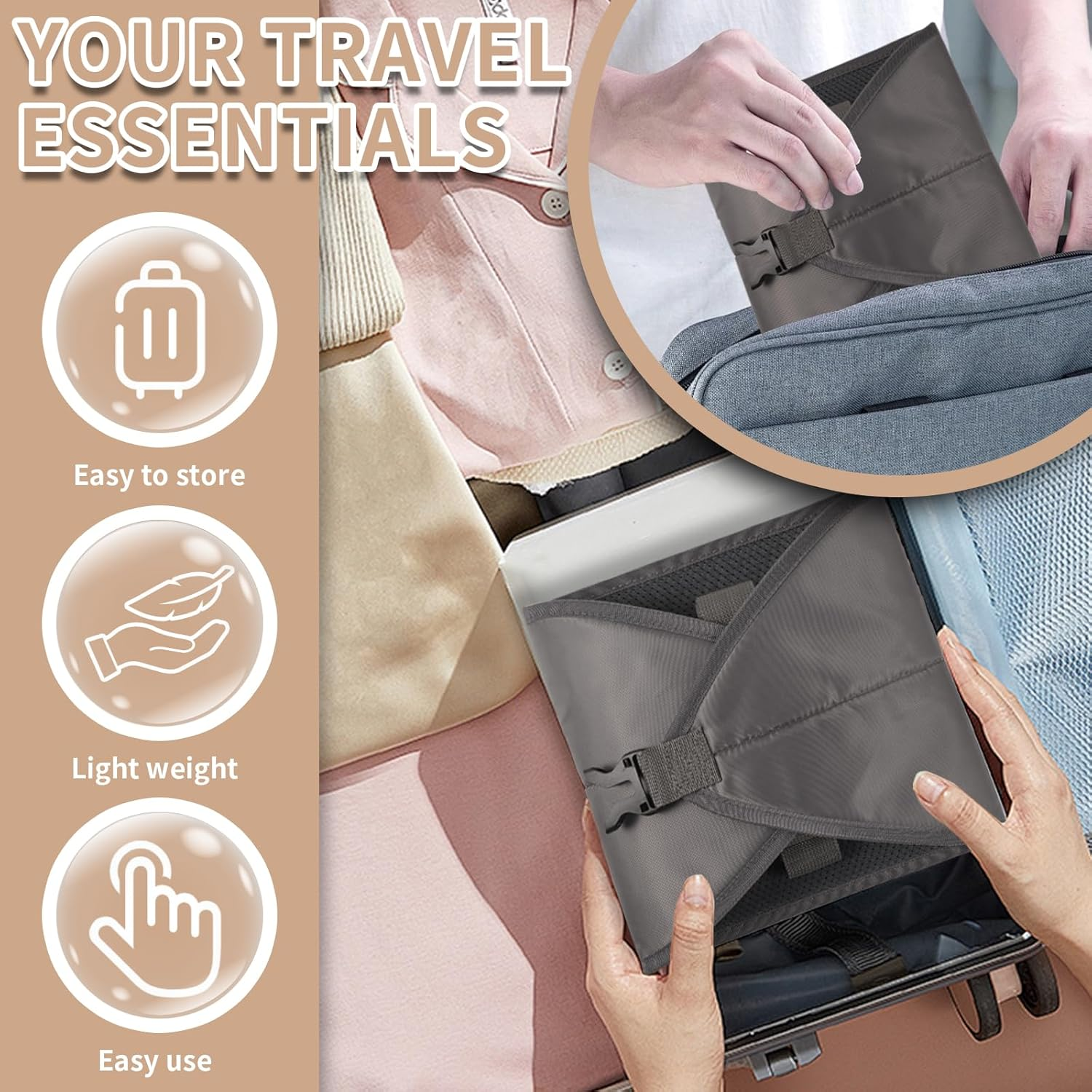 New Upgrade Airplane Footrest with No Feet Clashing, Portable Base Designed Foot Hammock, Travel Essentials Carry-On Adjustable Height Foot Rest Accessories image number 1