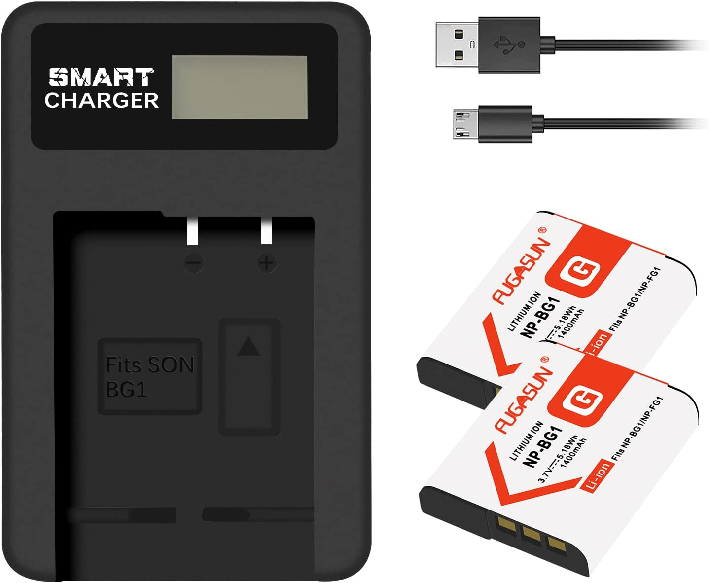 2 Pcs NP-BG1 NPBG1 NP-FG1 NPFG1 Battery with Charger for DSC-H10 H20 H50 H55 H70 H90 DSC-HX9V HX10V HX20V HX30V DSC-T20 T100 DSC-W90 W100 W120 W130 W150 W170 W200 W210 W215 W220 W230 W270 W290 W300 image number 4