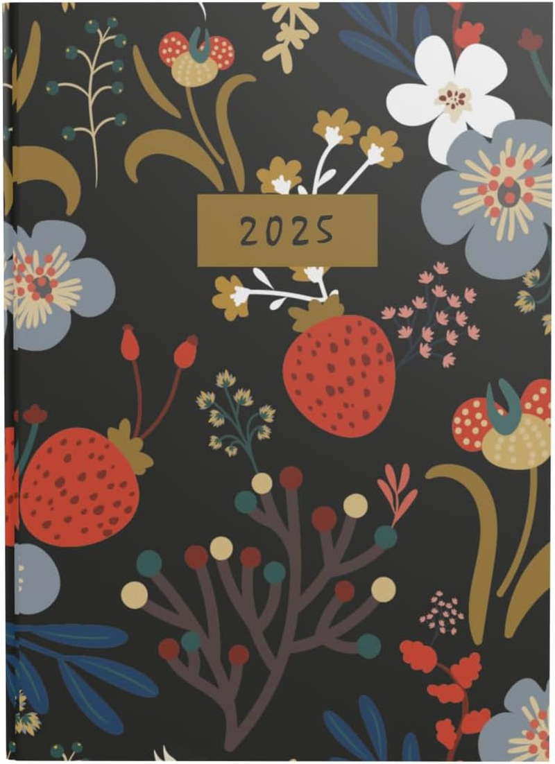 Collins Enchanted 2025 Planner - A5 Week to View Diary - Black - (EN53.99-25) - Hardback Weekly Diary with Floral Design image number 2