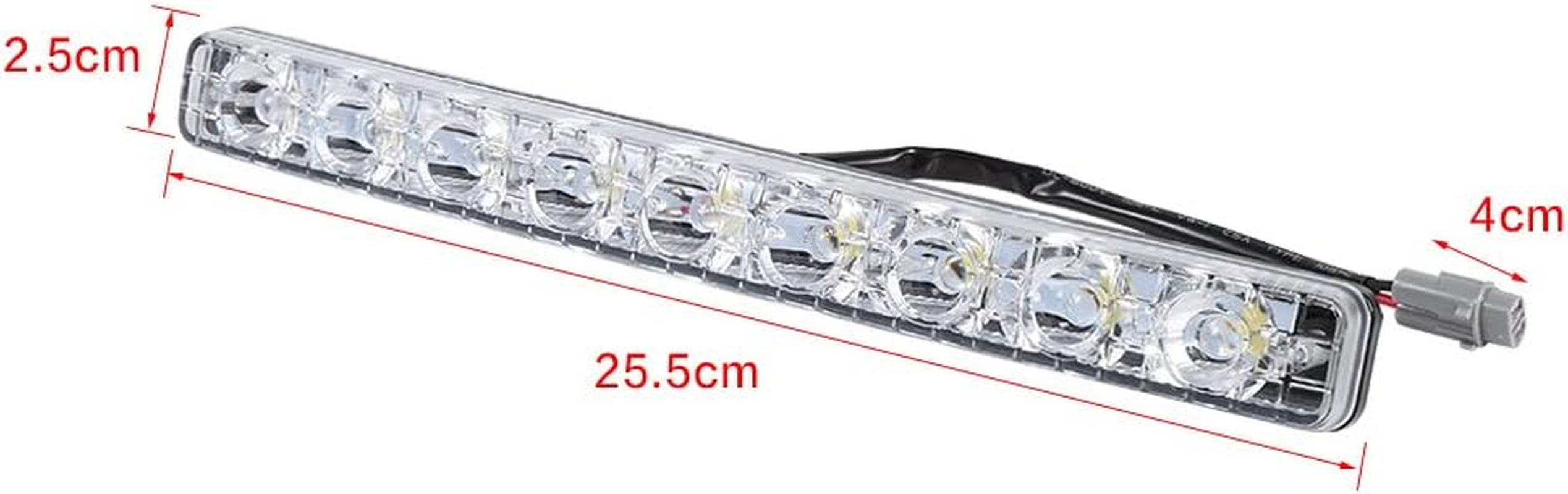 LED Car Daytime Running Light 2Pcs Long Strip Fog Day Driving Lamp High Brightness Waterproof Suitable for All Vehicles