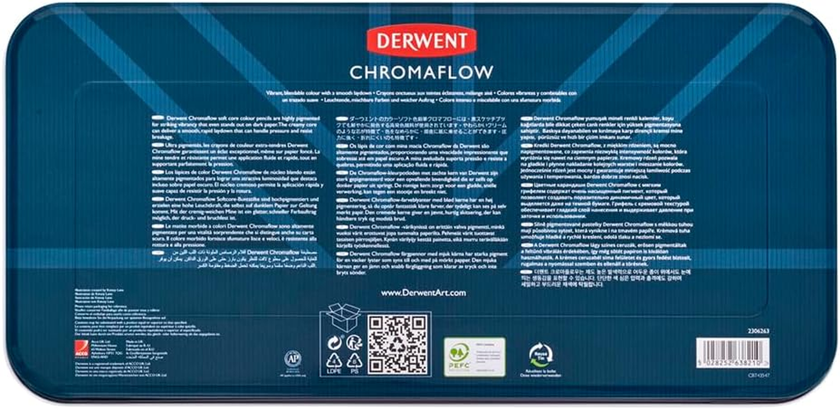 Derwent Chromaflow Pencils, Set of 150 in Tin, 3.5Mm round Core, Premium Core Strength, Blendable with Smooth Texture, Ideal for Drawing, Colouring & Layering, Professional Quality, 2306263 image number 3