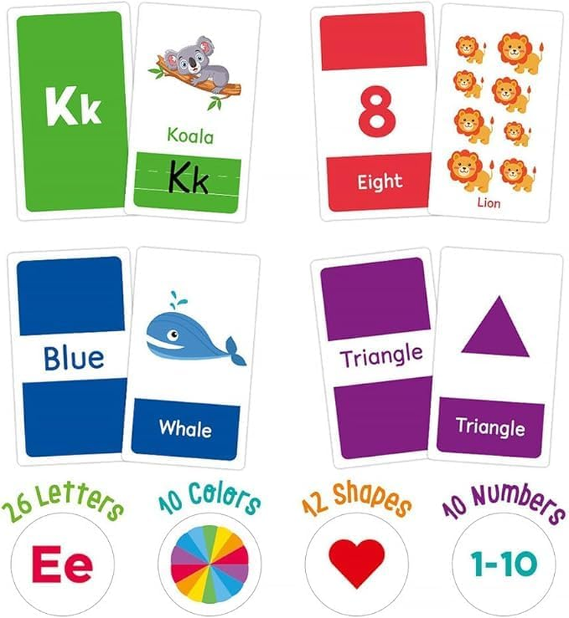 Early Learning Flash Cards Number Flash Cards Alphabet Flash Card 2-4 Years, Learn Colors Number Shapes Animals ABC Letters Sight Words image number 6