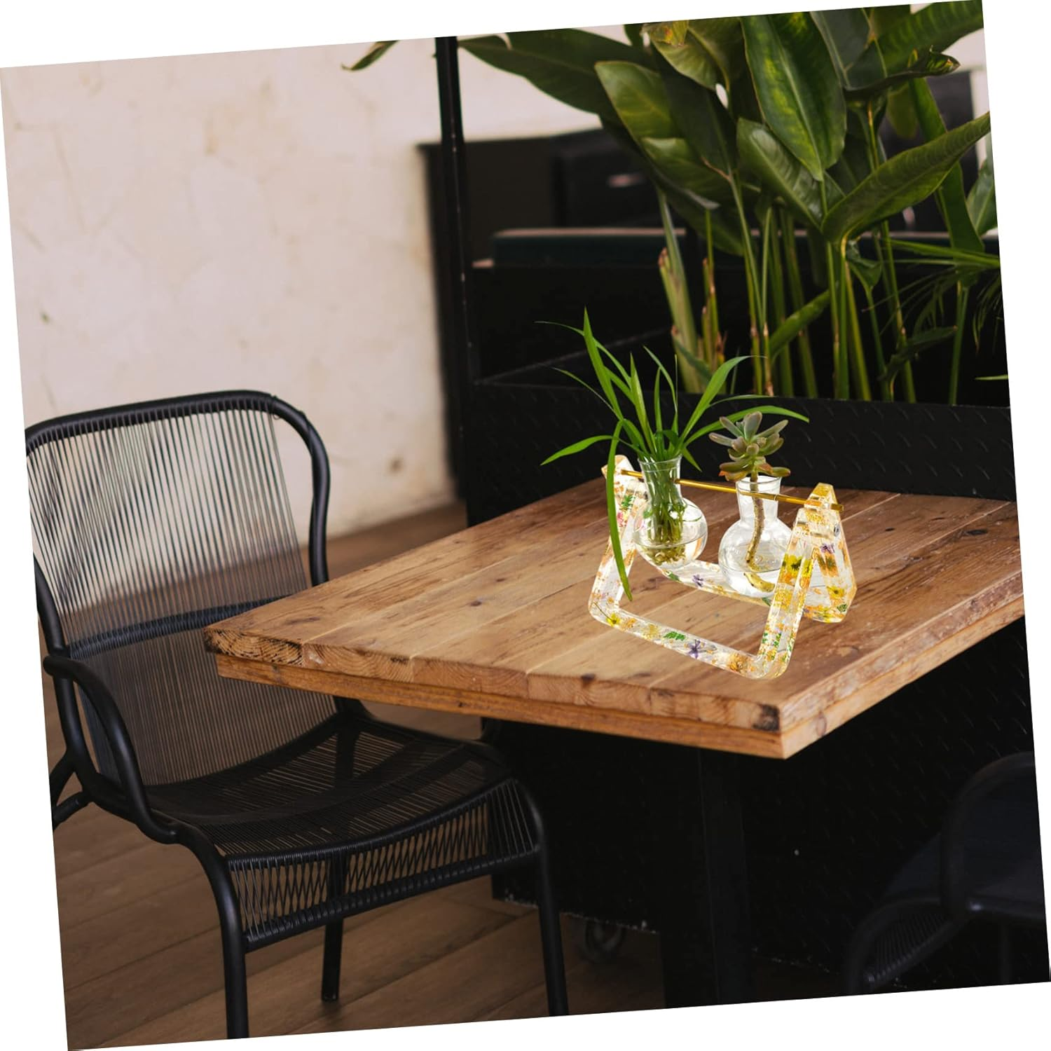 WOONEKY Creative Hydroponic Planter Kit Silicone Propagation Stand Mold Set with Gold Rod Small U-Shaped Rack for DIY Hydroponic Gardening and Resin Craft Supplies image number 1