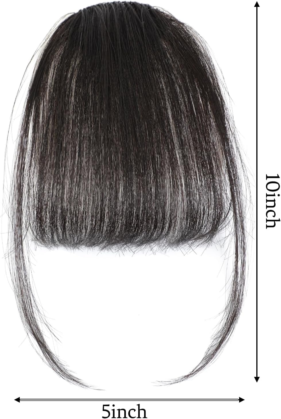 Hair Clip in Bangs -Real Human Hair Hairpiece Bangs Wispy Bangs Clip on Hair Extensions Fake Hair Bangs with Faux Curtain Bangs Temples Hairpieces for Women image number 3