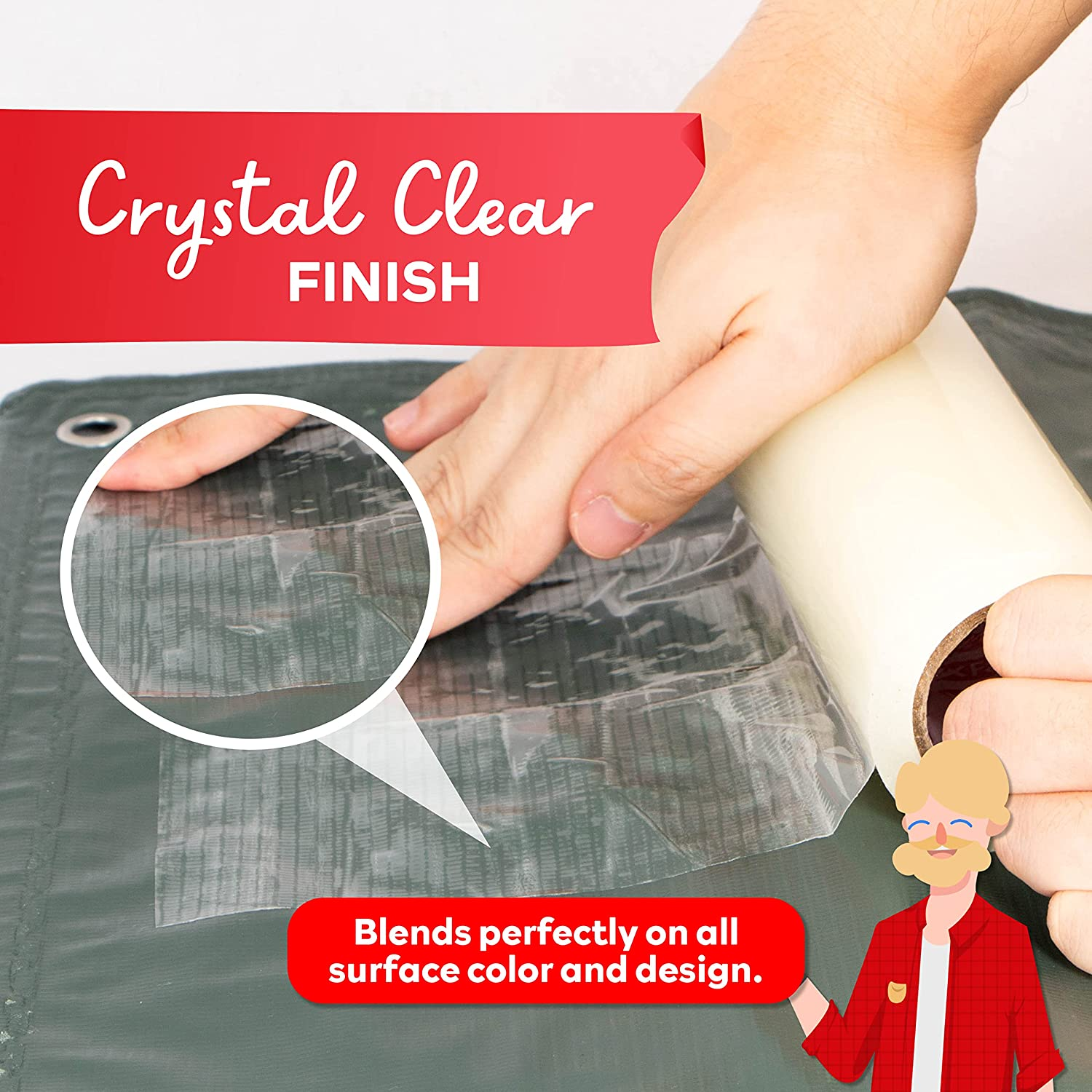 Xfasten Rv Awning Repair Tape, 6-Inch by 30-Foot, Waterproof Rip Stop Patch for Vinyl, Rv Punctures, Camper, Awning, Canopy, Tents, Tarpaulin and Greenhouse image number 5