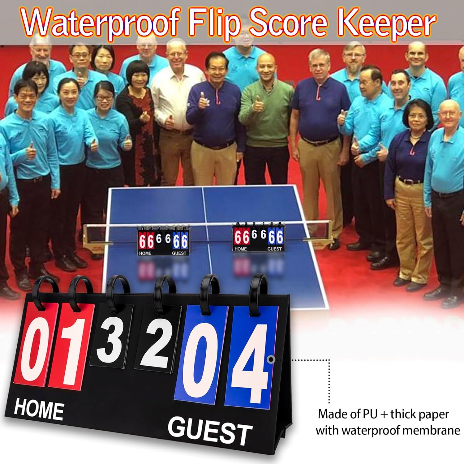 IVONNEY Flip Scoreboard Tabletop Score Flipper, Football Portable Scoreboard, Flip Score Keeper, Outdoor Score Flip Cards for Basketball Volleyball Tennis Sports - 6 Digits Scoreboard image number 4