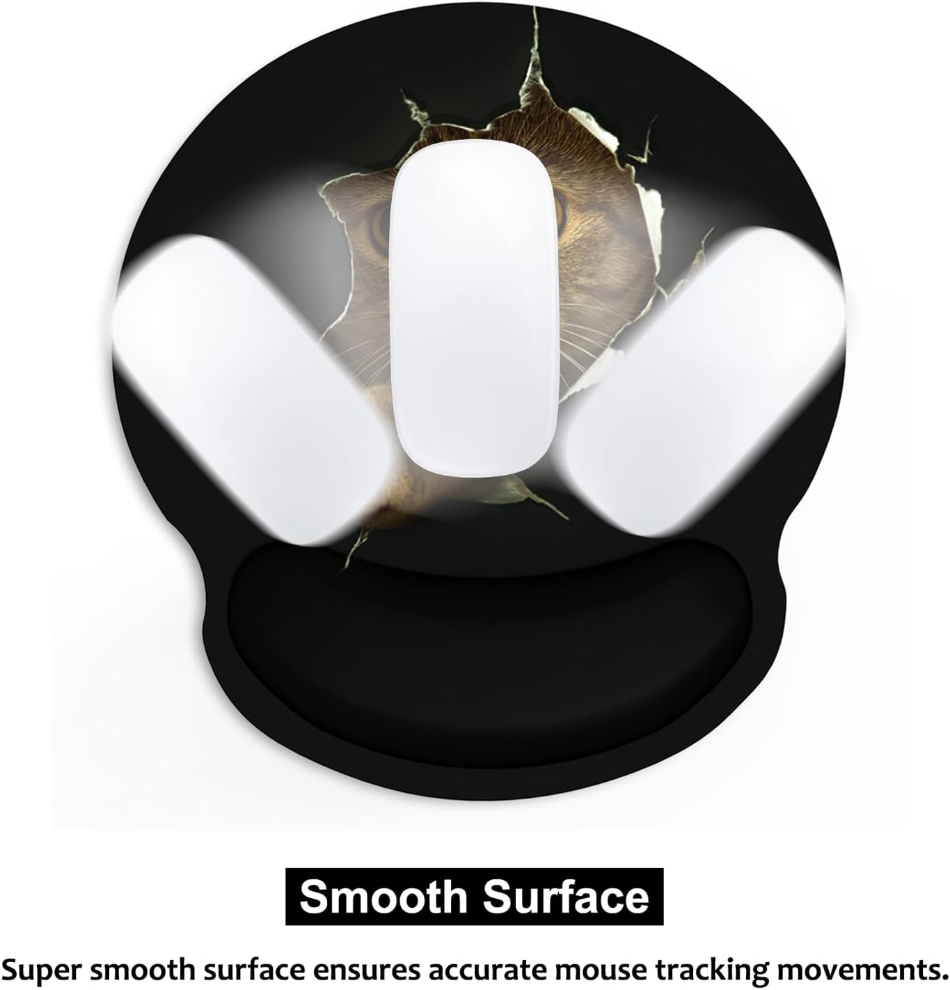 AUDIMI Mouse Pad with Wrist Rest Support Mouse Mat Non-Slip Rubber Base for Laptop PC Office Working Gaming (Cat) image number 2