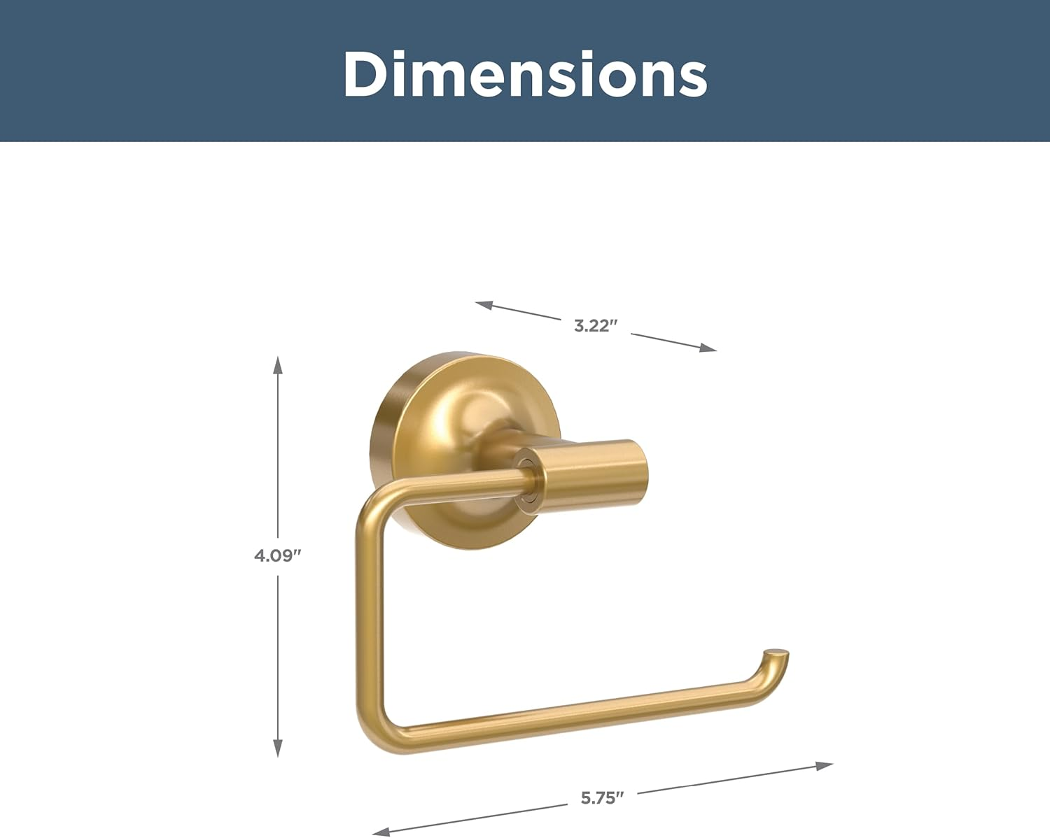 Franklin Brass Voisin (1-Pack) Toilet Paper Holder, Euro Single Post Tissue Roll Wall Mount TP Storage, Satin Gold Bathroom Decor, Accessories VOI50-BB