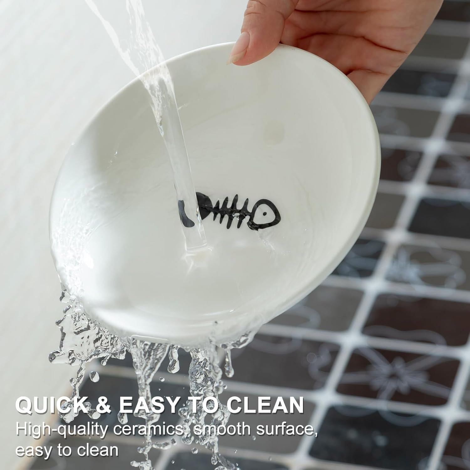 Pack of 3 Cat Feeding Bowls, Cat Flat Bowls, Cat Food Plate, Ceramic Feeding Bowl, Cat Bowls, Ceramic Bowls, Wet Food Bowls, Cat Bowl Ceramic, Flat Wide Food for Cats image number 5