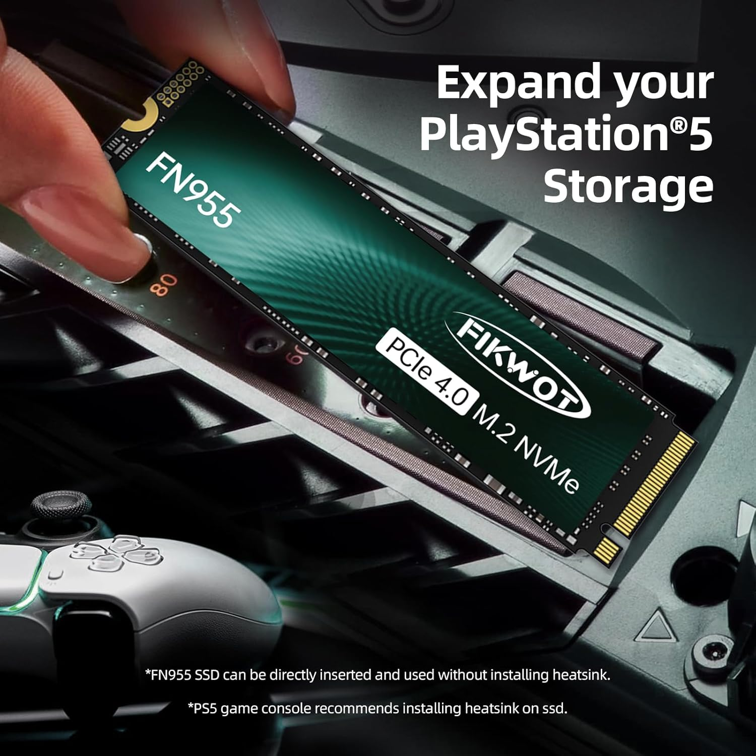 FN955 4TB Nvme SSD M.2 2280 Pcie Gen4X4, up to 7300Mb/S, 3D NAND TLC Flash Internal Solid State Drive, Configure SLC Cache, Compatible with Ps5/Laptop/Desktop image number 1