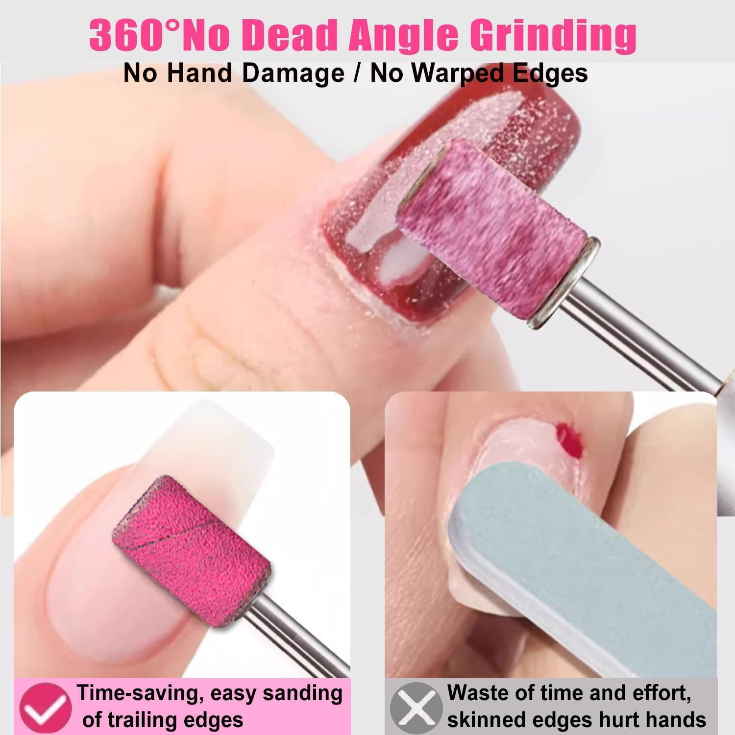 Yisis Nail Drill Bits, 135 Pcs Sanding Bands for Nail Drill, Nail Tips for Drill Bits Nail Tech, Mix 80#120#180#240# Fine Grit File Sanding Bands for Acrylic Gel Manicures Pedicure - 5Pcs image number 4