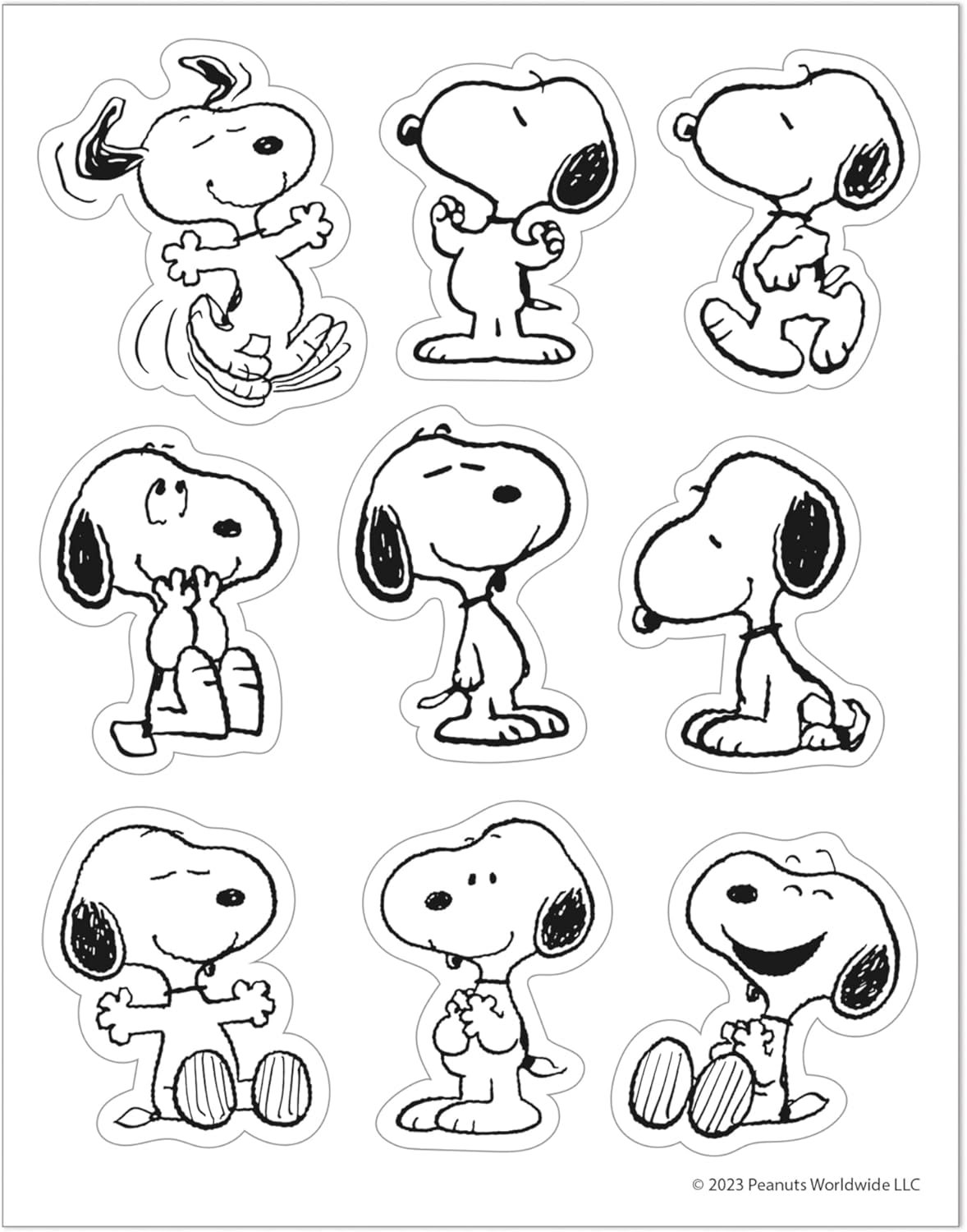 Eureka Peanuts Snoopy Extra Large Stickers for Kids and Teachers, Multicolor, 36 Pieces image number 5