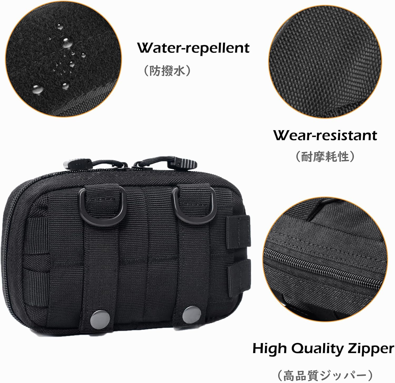 TRIWONDER Molle Pouches Tactical Admin EDC Gear Utility Pouch Waist Bags for Small Tool Horizontal Modular Organization - 01 Black image number 4