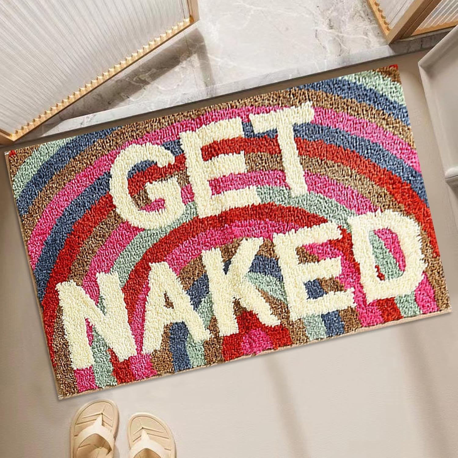 Super Absorbent Bathroom Mat - Funny Bathroom Floor Mat Carpet Rug - Fun Text Design Bath Mat for Guest Suite, Dormitary, Apartment, Hotel, Bathroom, Vacation Home image number 3