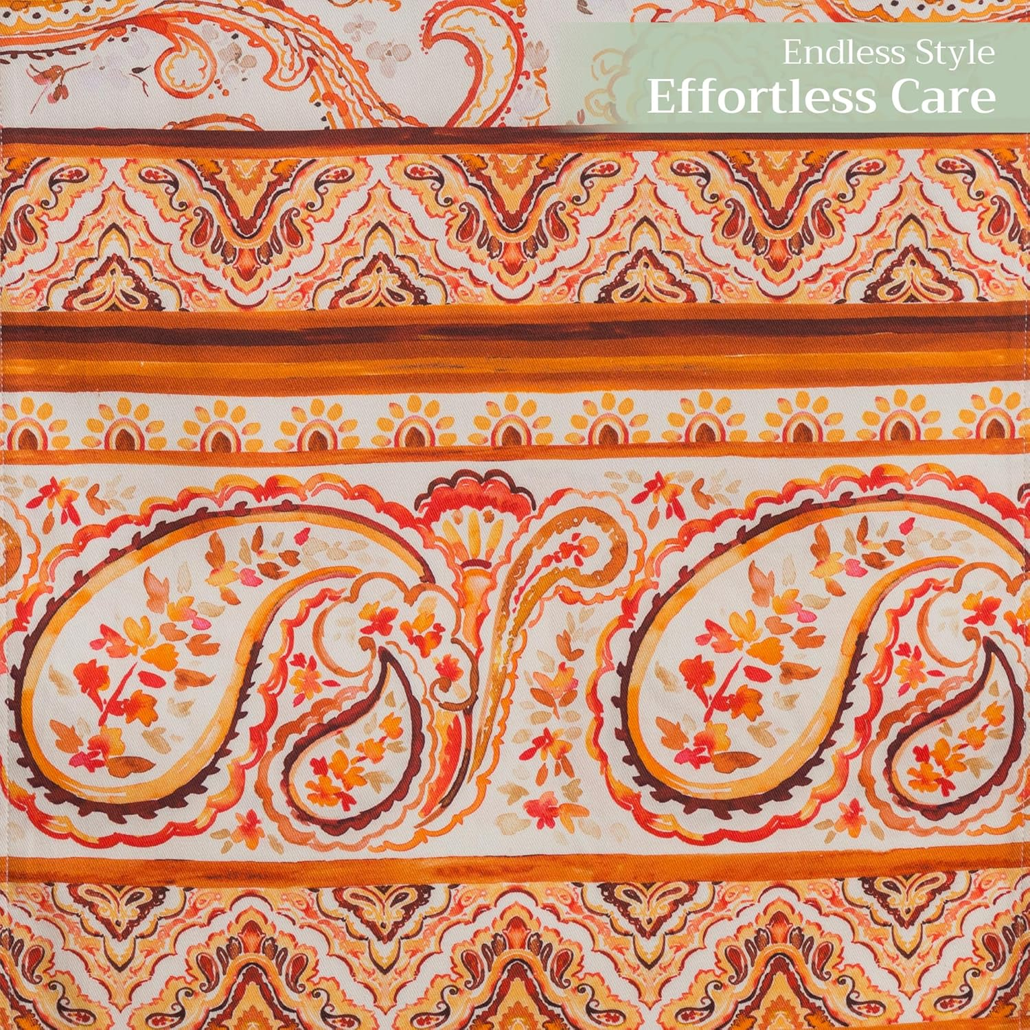 Maison D' Hermine Table Runner 100% Cotton Double Layer Table Runners 72 Inches Long for Thanksgiving Christmas Decorations Home Kitchen Dining Party Wedding (Palatial Paisley, 14.5" X 72") image number 2