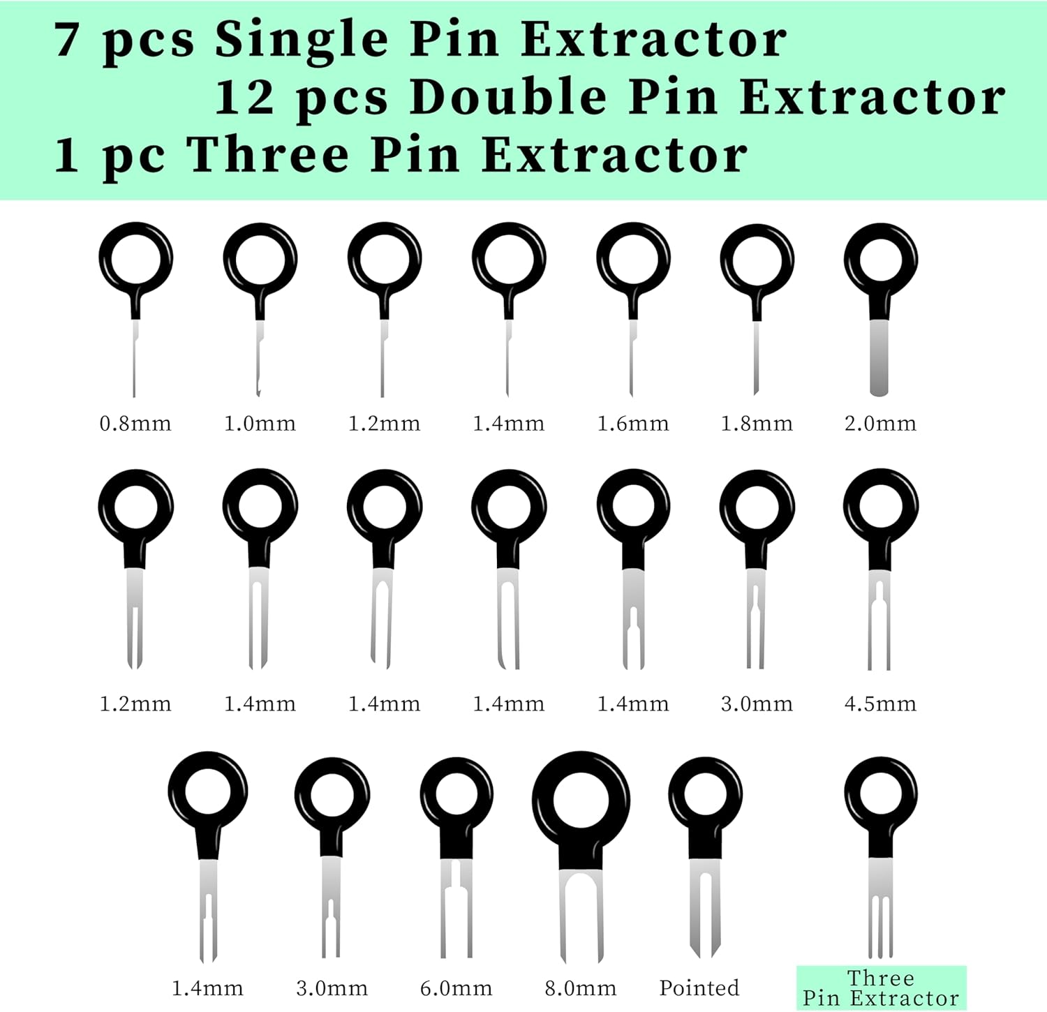 41 PCS Terminal Removal Tool Kit,Pin Extractor Tools Set Electrical Wire Connector Pin Release Depinning Tools for Automotive Car Broken Key Ejector for Home Appliance - 82 Pcs image number 7