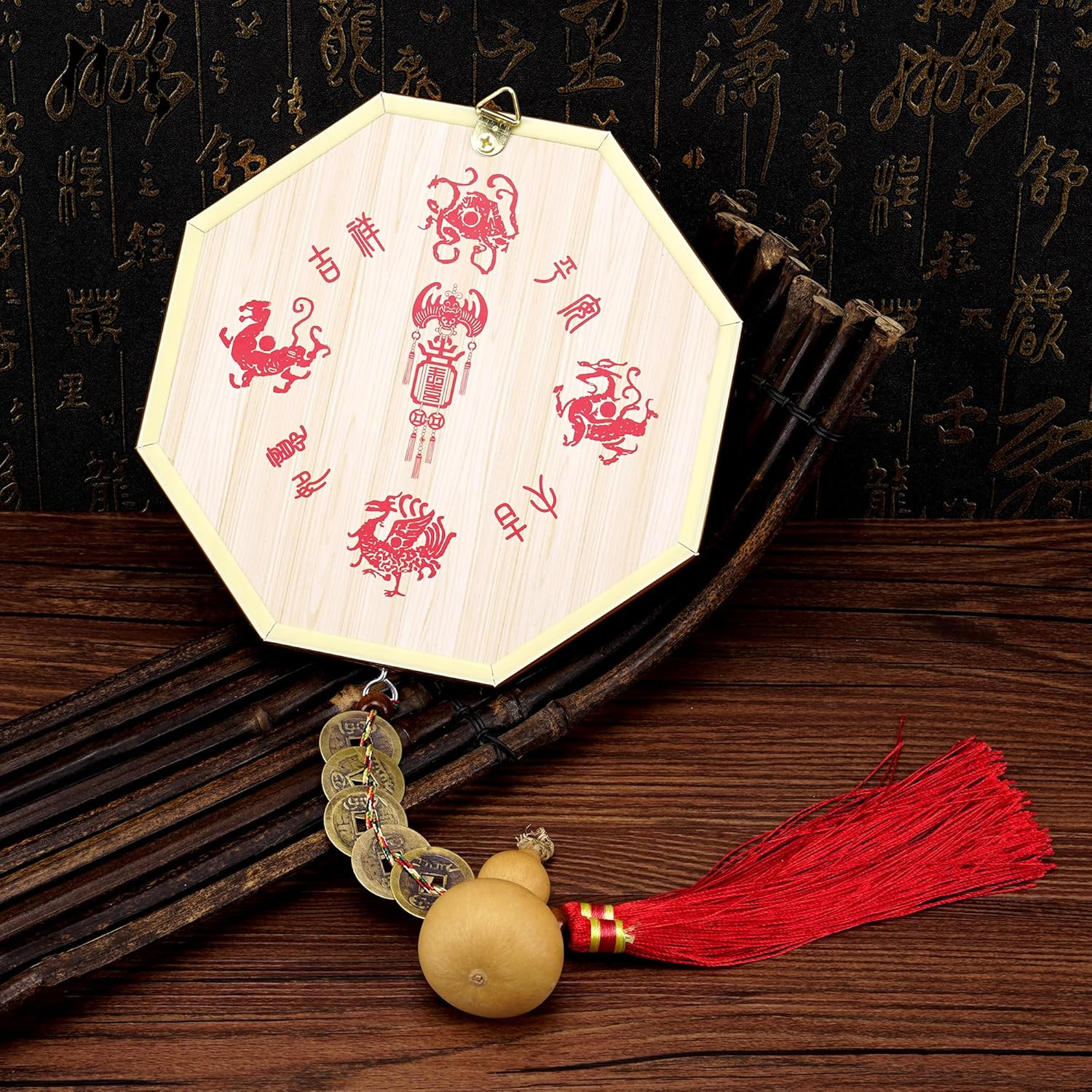 Chiorgone Feng Shui Bagua Mirror &ndash; Concave Yin Yang Wall Hanging for Home & Office, Feng Shui Prosperity & Protection Ornament, Good Luck & Wealth Wall Decor Gift