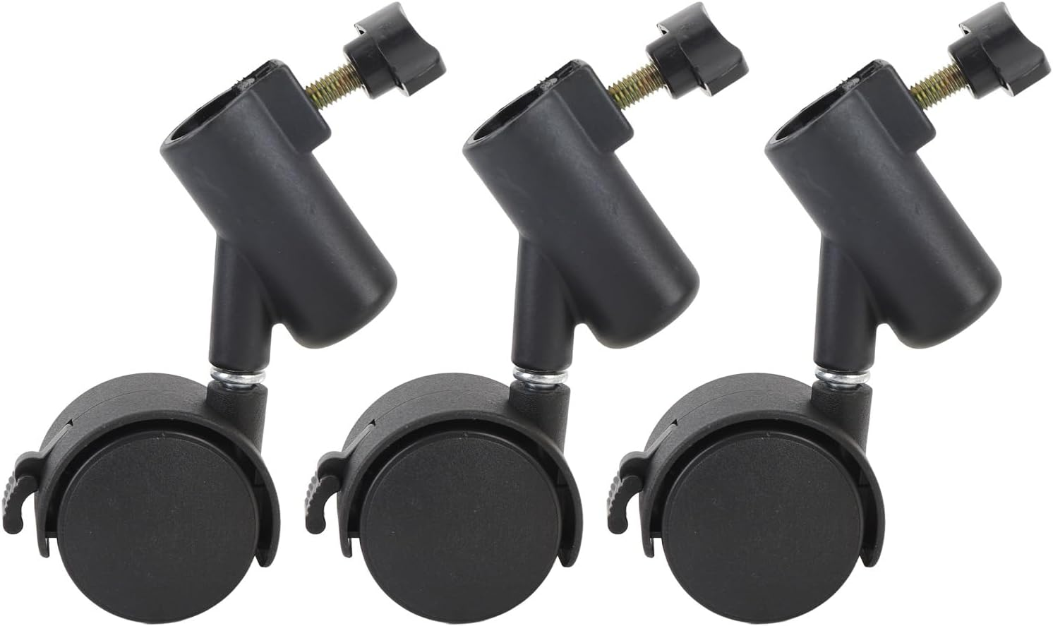 3 Pieces Light Stand Wheels, 16Mm 360&deg; Tripod Swivel Castors, Light Stand with Brake, Tripod Swivel Castors for Live Photography image number 1