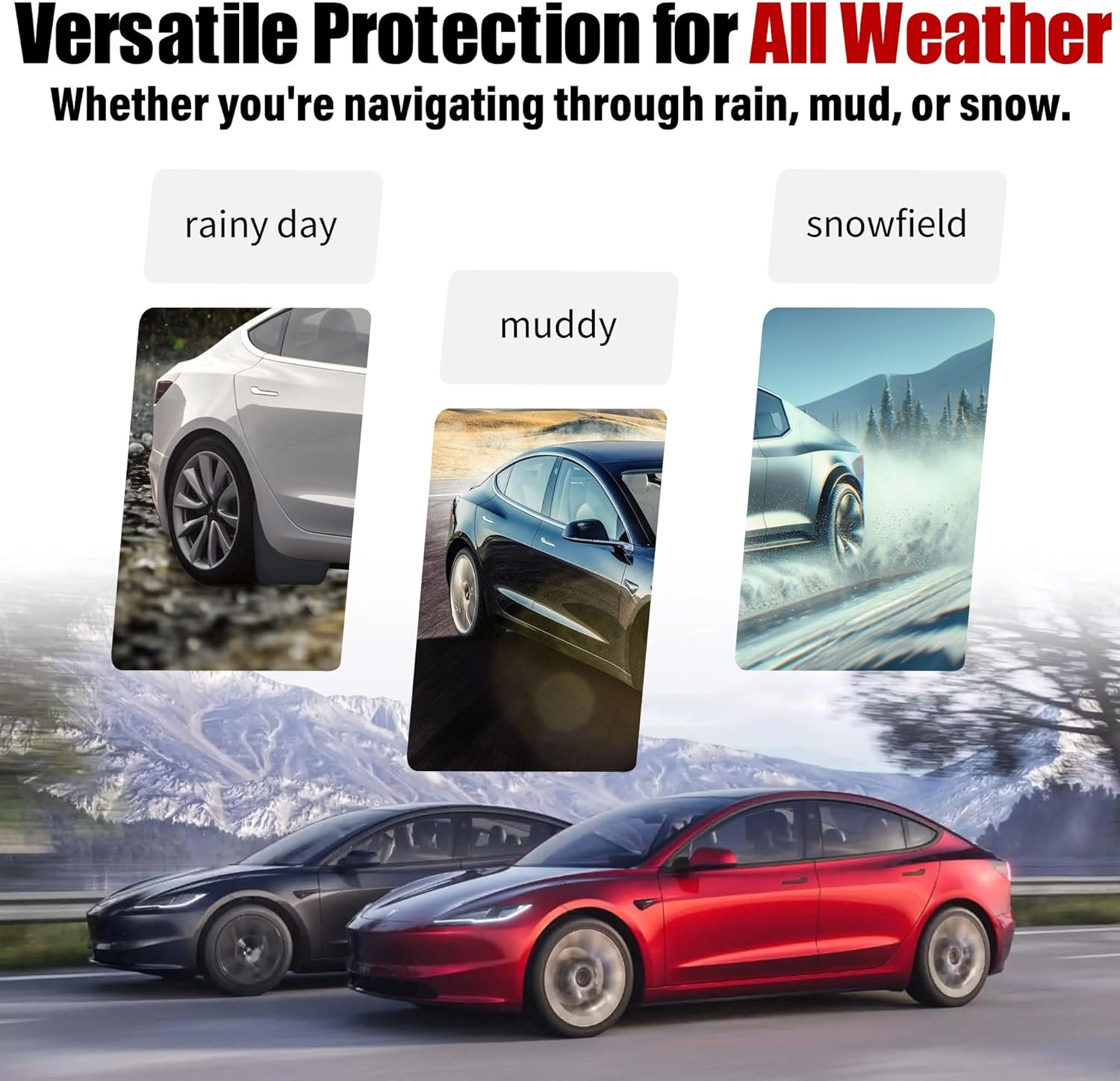 LPZAKVE Mud Flaps for Tesla Model Y Juniper 2026 2025 Exterior Accessories, No Drilling Required [Installation Tools Included], Vehicle Tire Protector Flexible TPE Mudflaps Matte Black (Set of 4) image number 4