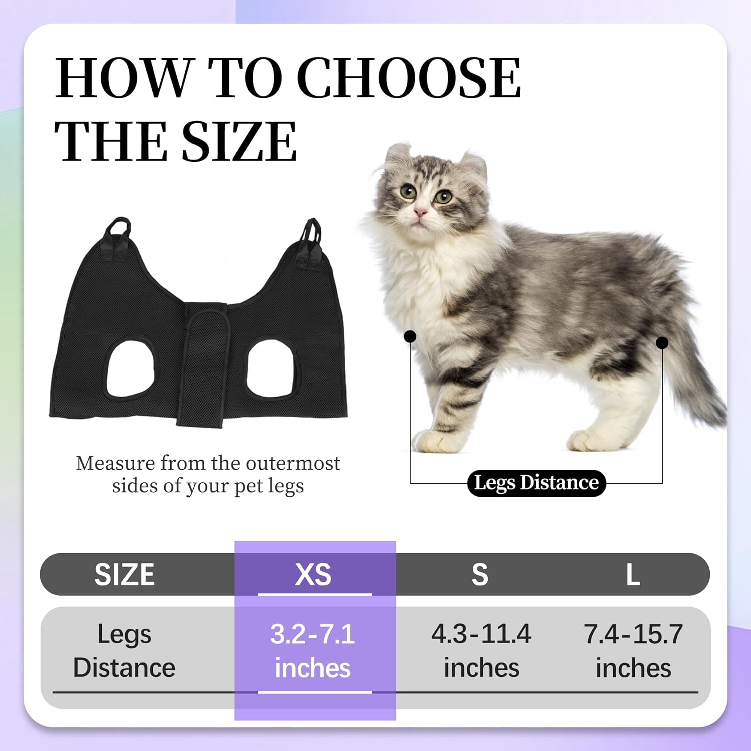 Patiencet Cat Grooming Hammock Pet Hammock Cat Nail Clipper Hammock for Nail Trimming Dog Sling for Nail Clipping Dog Hanging Harness (Black XS) image number 4