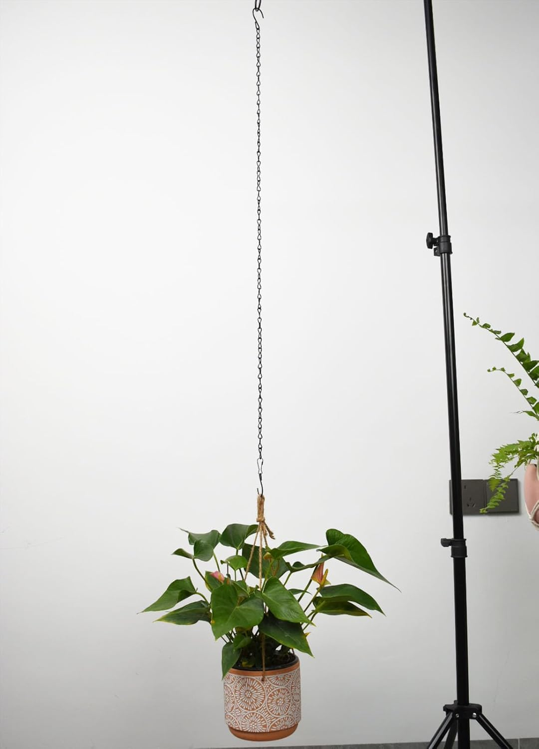 Chain for Hanging Plants,35 Inch Black Hanging Chain,Hanging Basket Chain Kits with Hooks for Bird Feeder Hanging Plant Extender Porch Wind Chime (Black, 35 Inch-2Pcs)