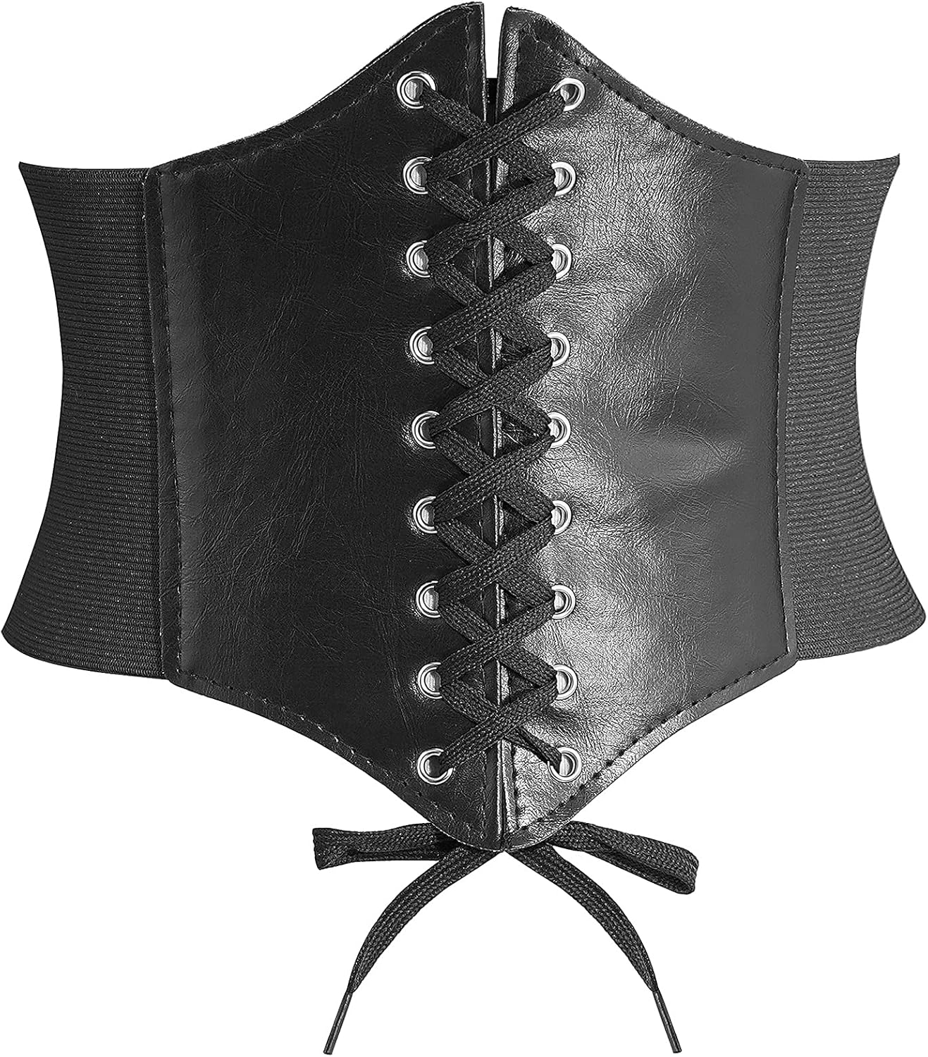 Corset Belts for Women, Wide Elastic Tied Leather Waspie Waist Belt for Girls Dresses