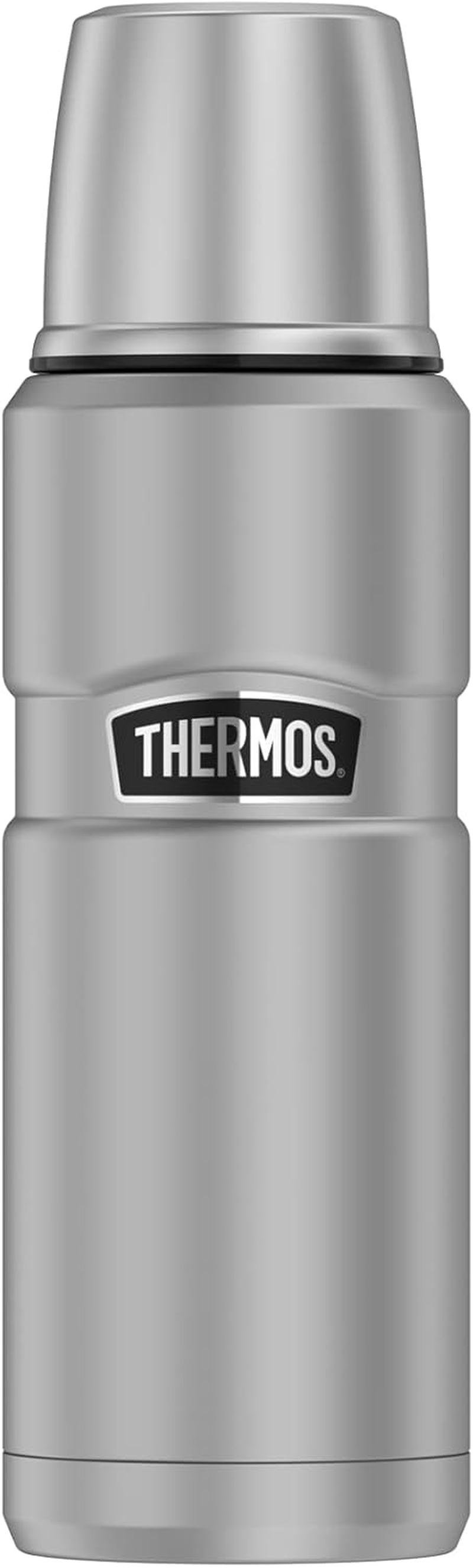 Thermos Stainless King Thermos Flask, Red, 1.20 L, Stainless Steel, Completely Leak-Proof, with Drinking Cup and Handle, 12 Hours Hot & 24 Hours Cold, Dishwasher Safe, Bpa-Free