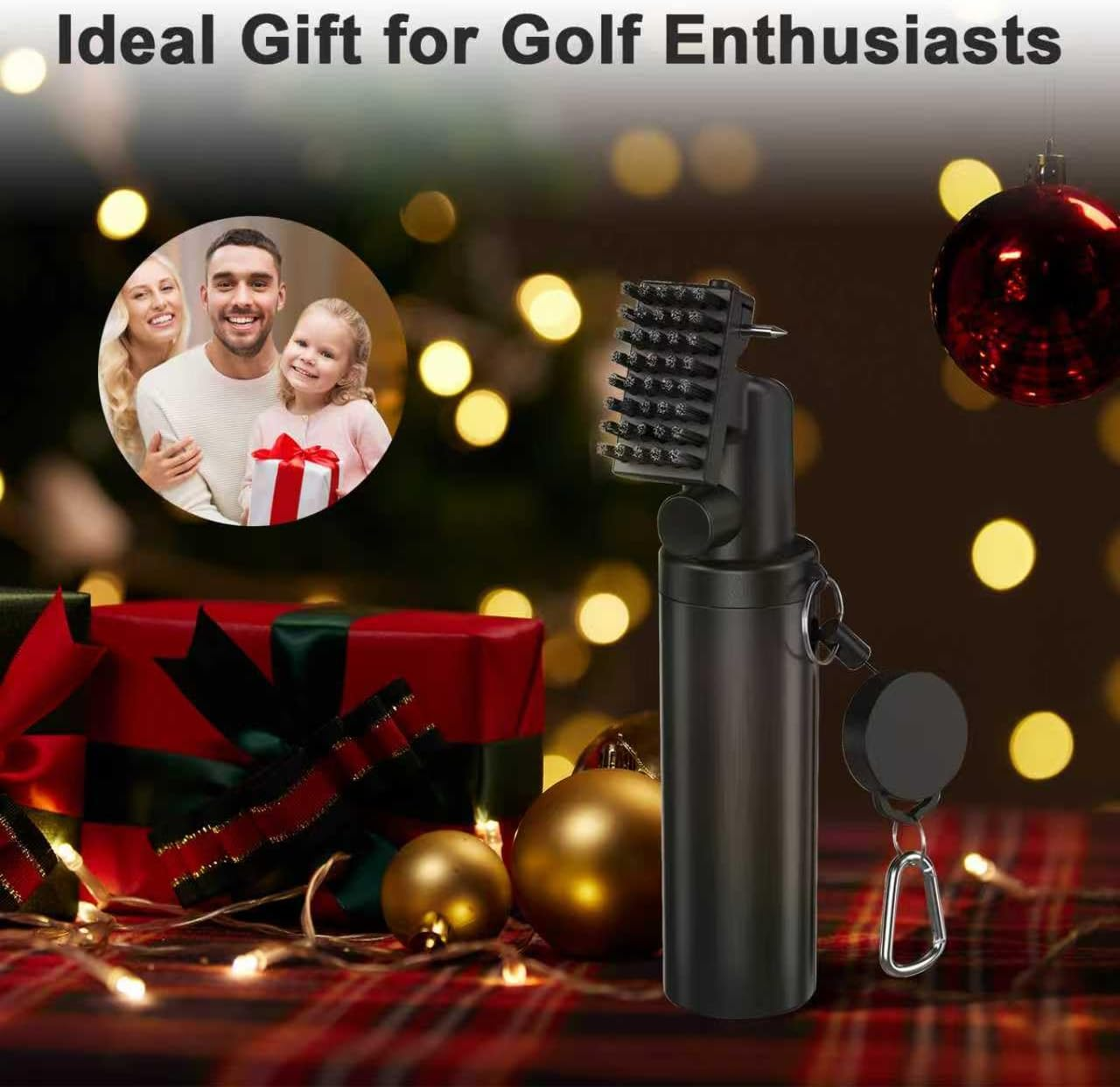 AURIVEE Pro Golf Club Cleaner Set Water Brush with Fixing Clip and 4Oz Bottle of Cleaning Agent Suitable for U & V Shaped Grooves image number 3