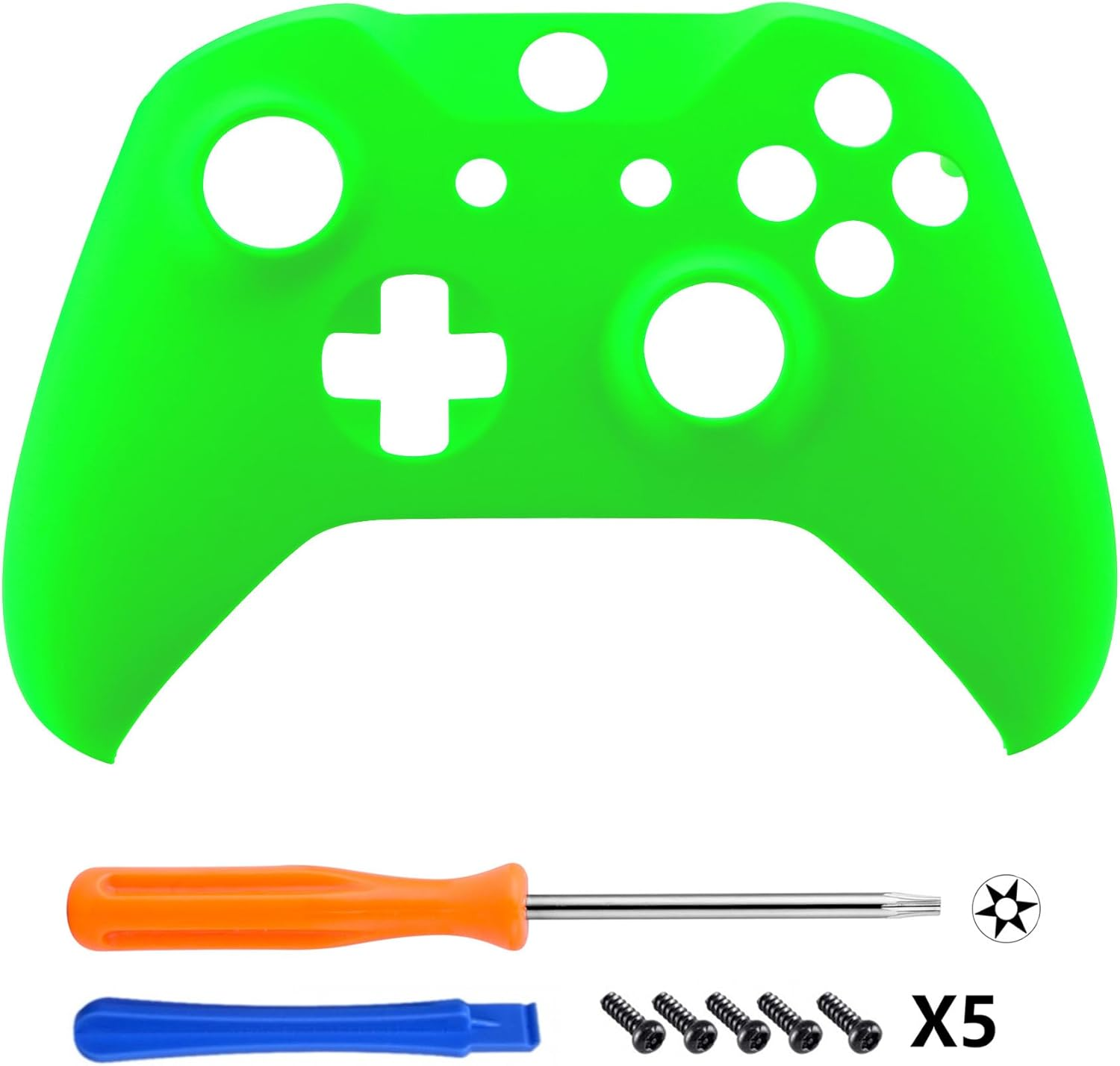 Extremerate Neon Green Soft Touch Grip Front Housing Shell Faceplate for Xbox One X & One S Controller Model 1708 - Controller NOT Included image number 4