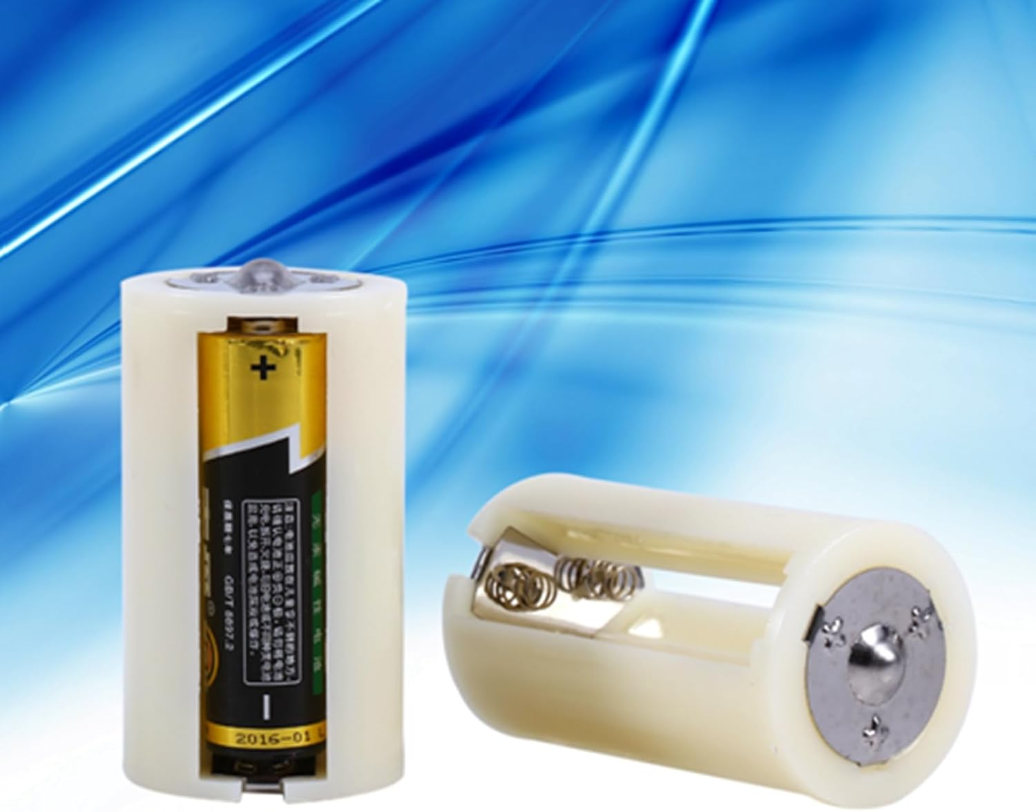 4Pcs AA to D Battery Converter Adapter Holder Case - Parallel Converter for 3 AA Batteries to Replace D Size Batteries - for Electronics and Emergency Use - and Portable Design image number 2