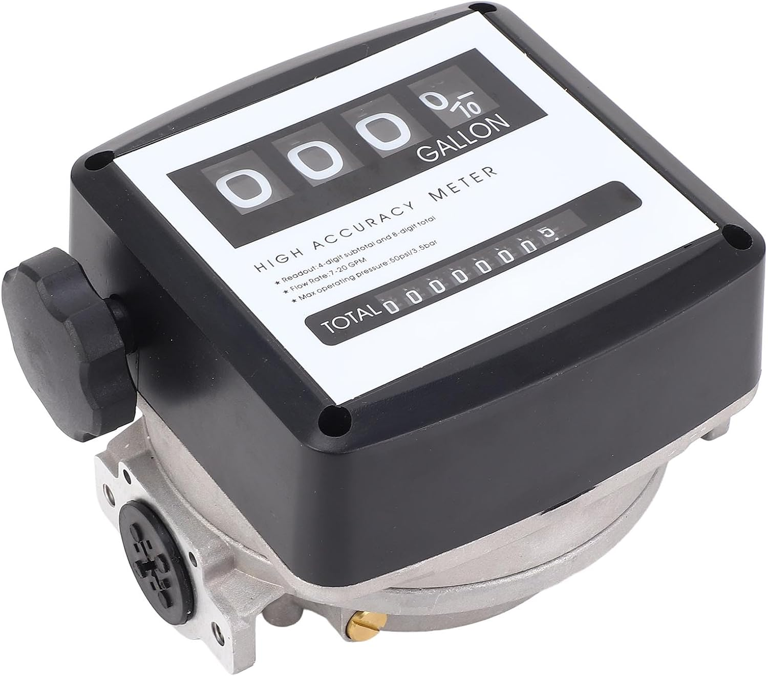 Generic 4 Digit Aluminum Mechanical Fuel Meter Meter Gallon Accuracy Easy Reading, Designed for Various Mechanical Equipment, Made from ABS, Aluminum Material