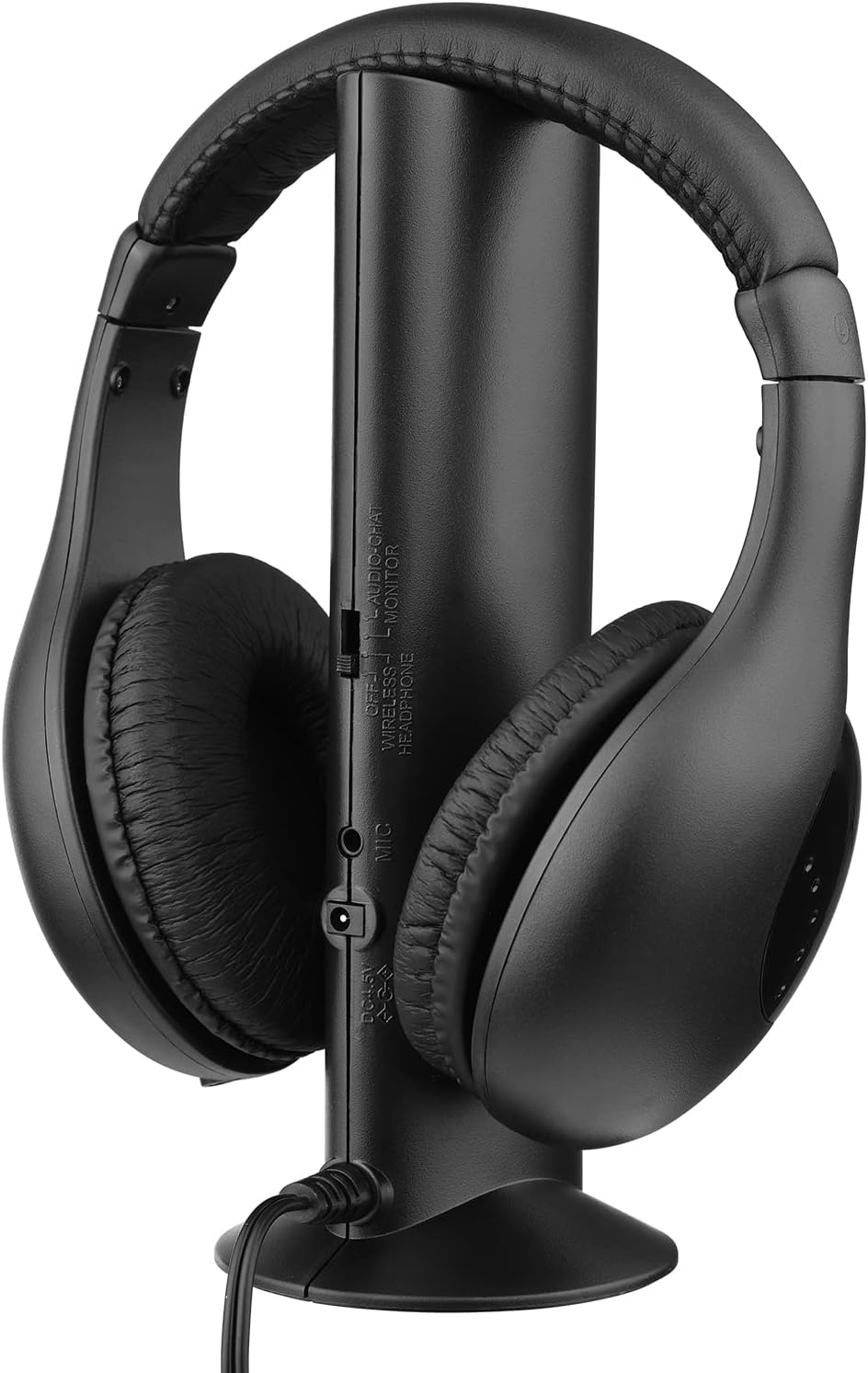 Mingzhe 5-In-1 Multifunctional Wireless Headset FM Hi-Fi Wireless Headphone Emitter & Receiver Set FM Radio Computer TV Monitor Cordless Headphone Wired Headset with Microphone for TV Listening Voice